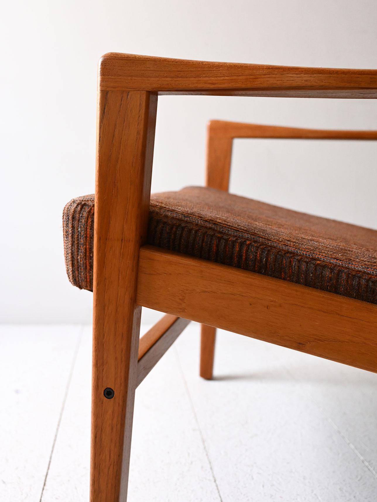 Mid-20th Century Coppia di poltrone vintage scandinave originali in teak in vendita