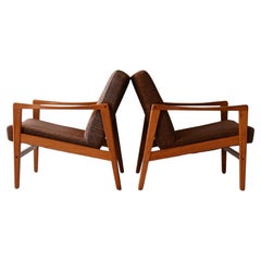 Coppia di poltrone vintage scandinave originali in teak