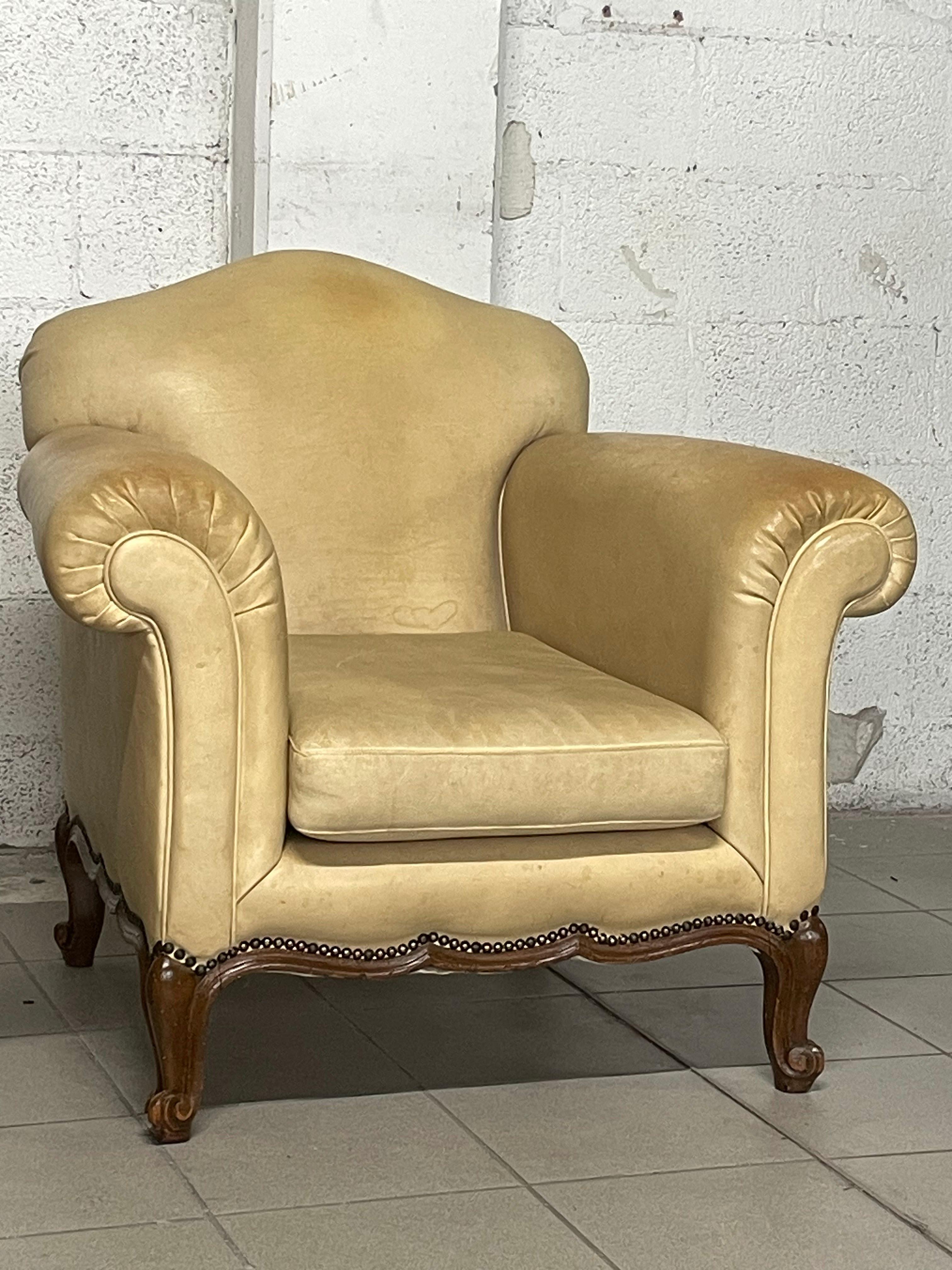 Pareja de sillones victorianos de los años 40 en cuero auténtico en venta 4