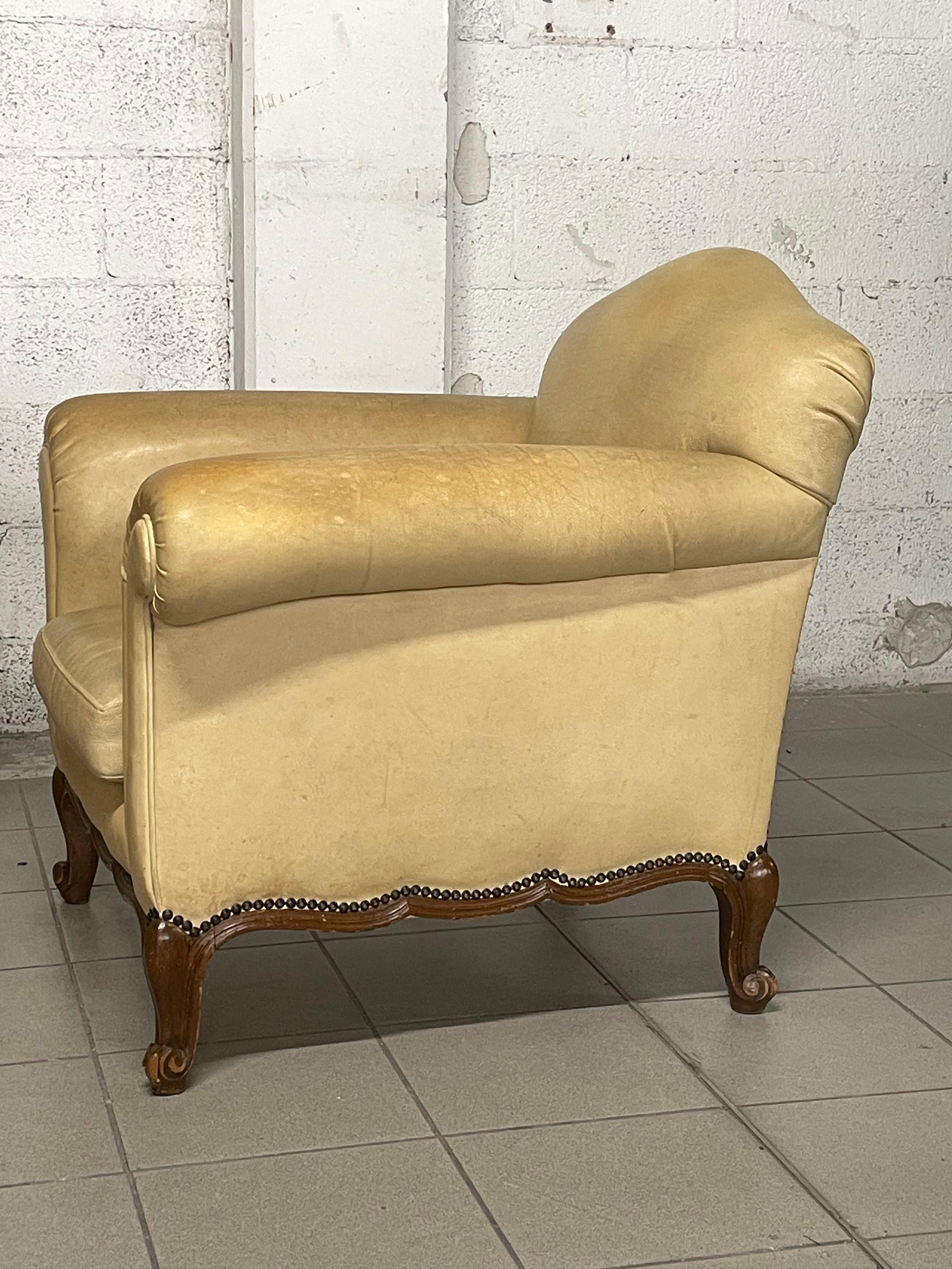 Pareja de sillones victorianos de los años 40 en cuero auténtico en Bueno estado para la venta en SAN PIETRO MOSEZZO, NO