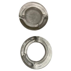 Pair of glass ashtrays of murano signed Arnolfo Di Cambio