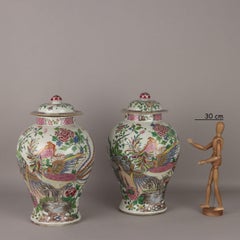 Pair of Potiches in the Manner of Edmè Samson France Late 1800s Early 1900s