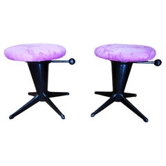 Pair of poufs style Giò Ponti Ico Parisi