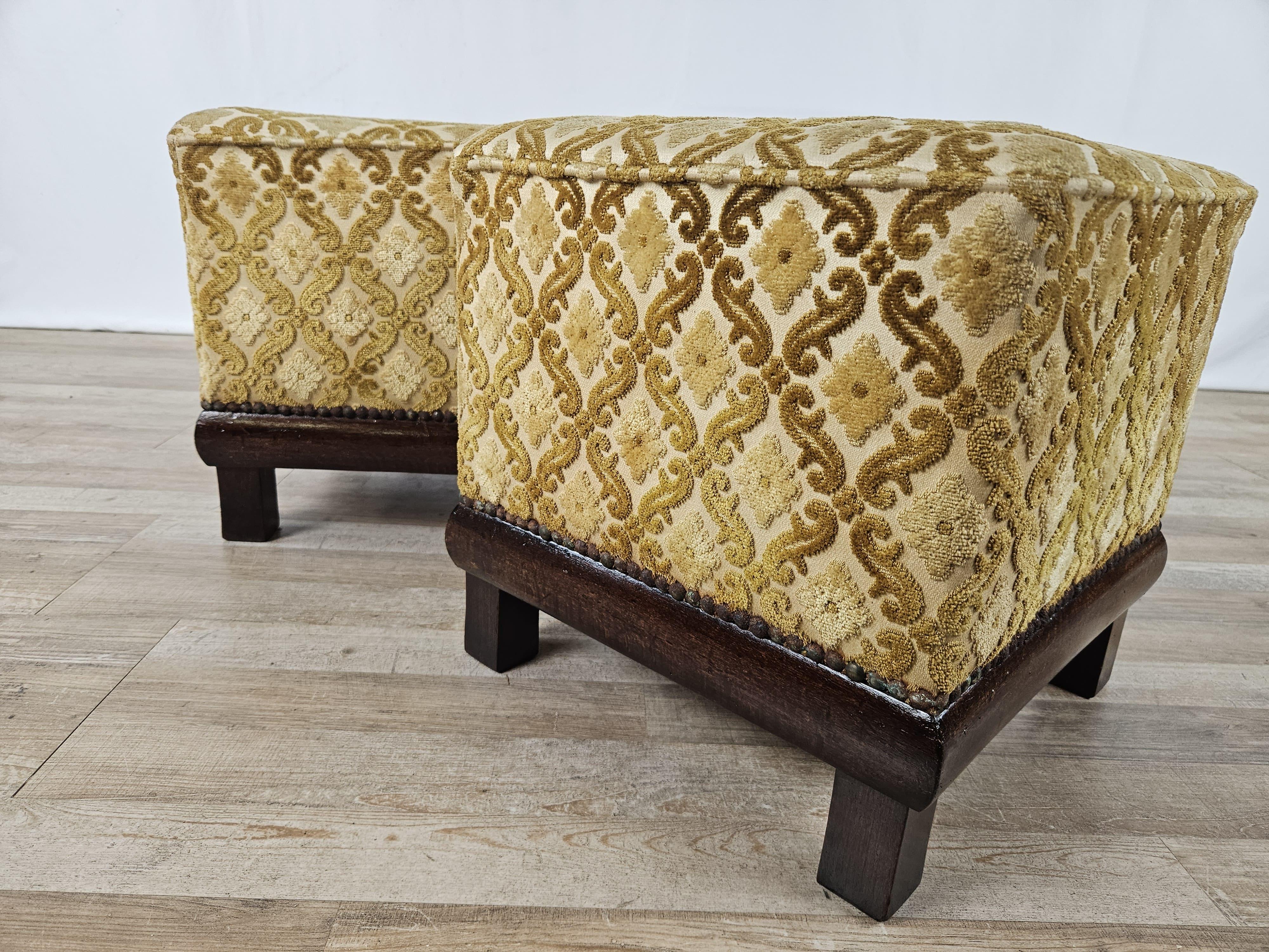 Paire de poufs Art Déco des années 1930 Bon état - En vente à Premariacco, IT