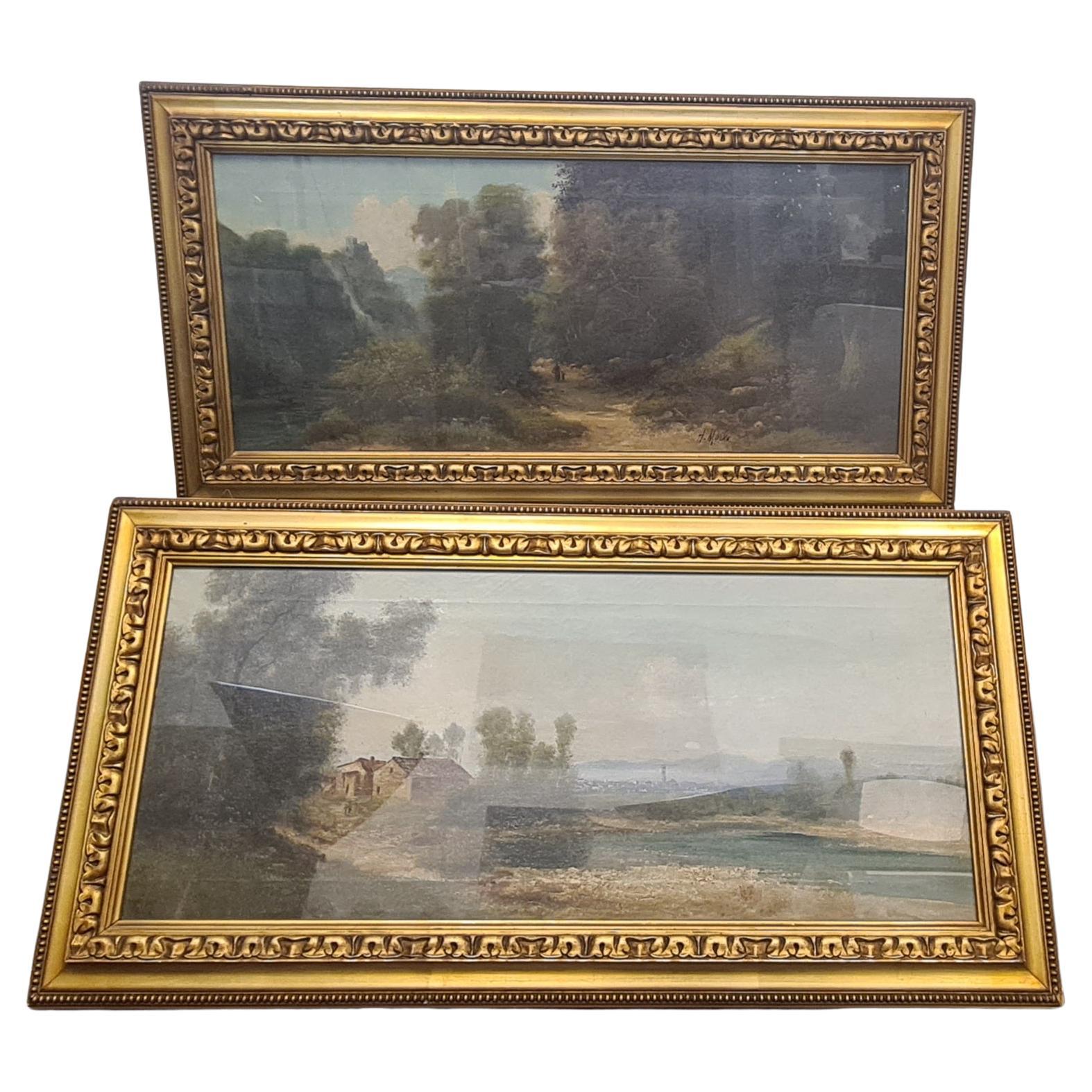 Gemäldepaar des Malers Hernry Markò Ende des 19. Jahrhunderts im Angebot