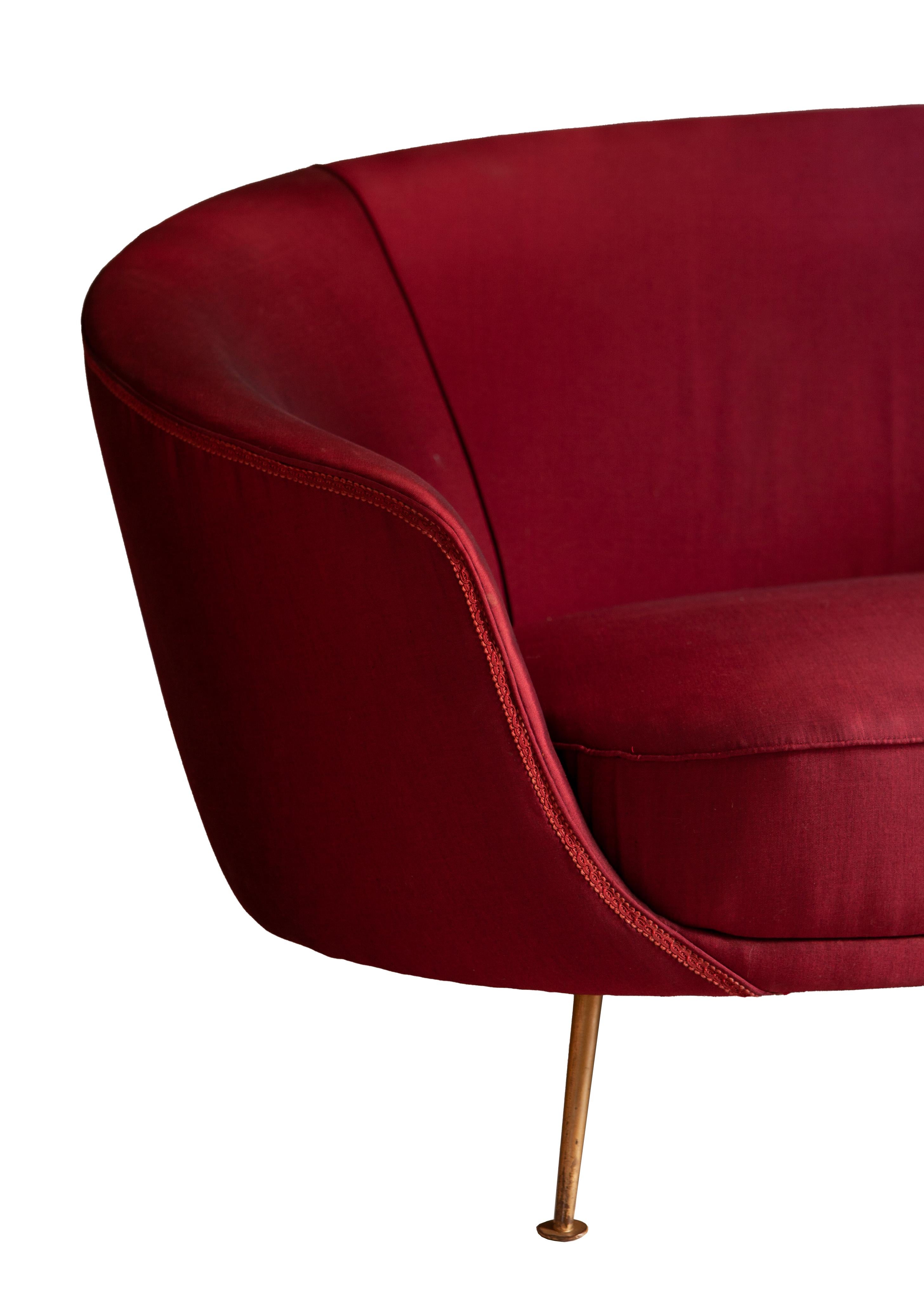 Coppia di rari divani uovo, Ico Parisi, modello 812, 177x77 cm, per Cassina 1953 en venta 5