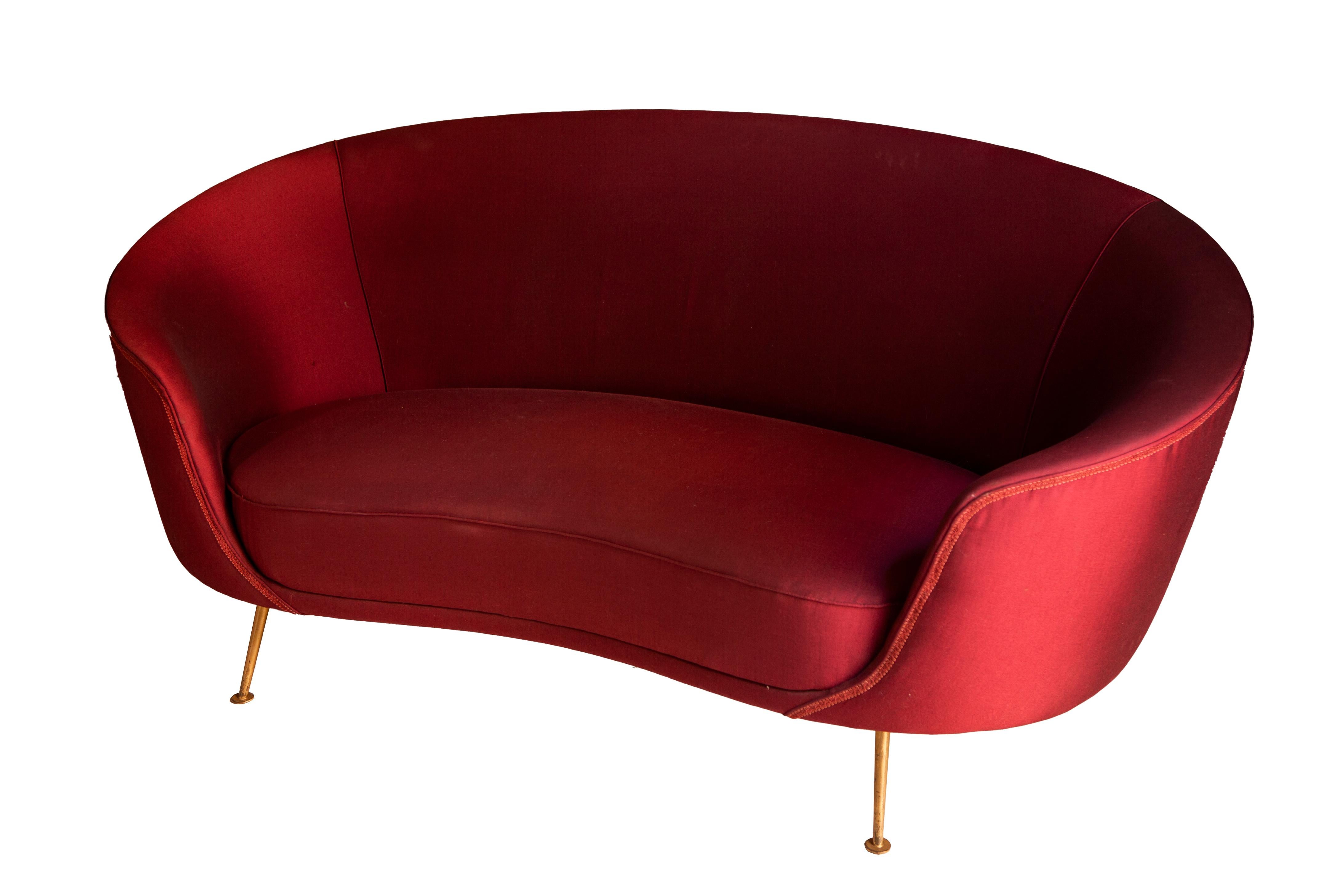 Coppia di rari divani uovo, Ico Parisi, modello 812, 177x77 cm, per Cassina 1953 en venta 7