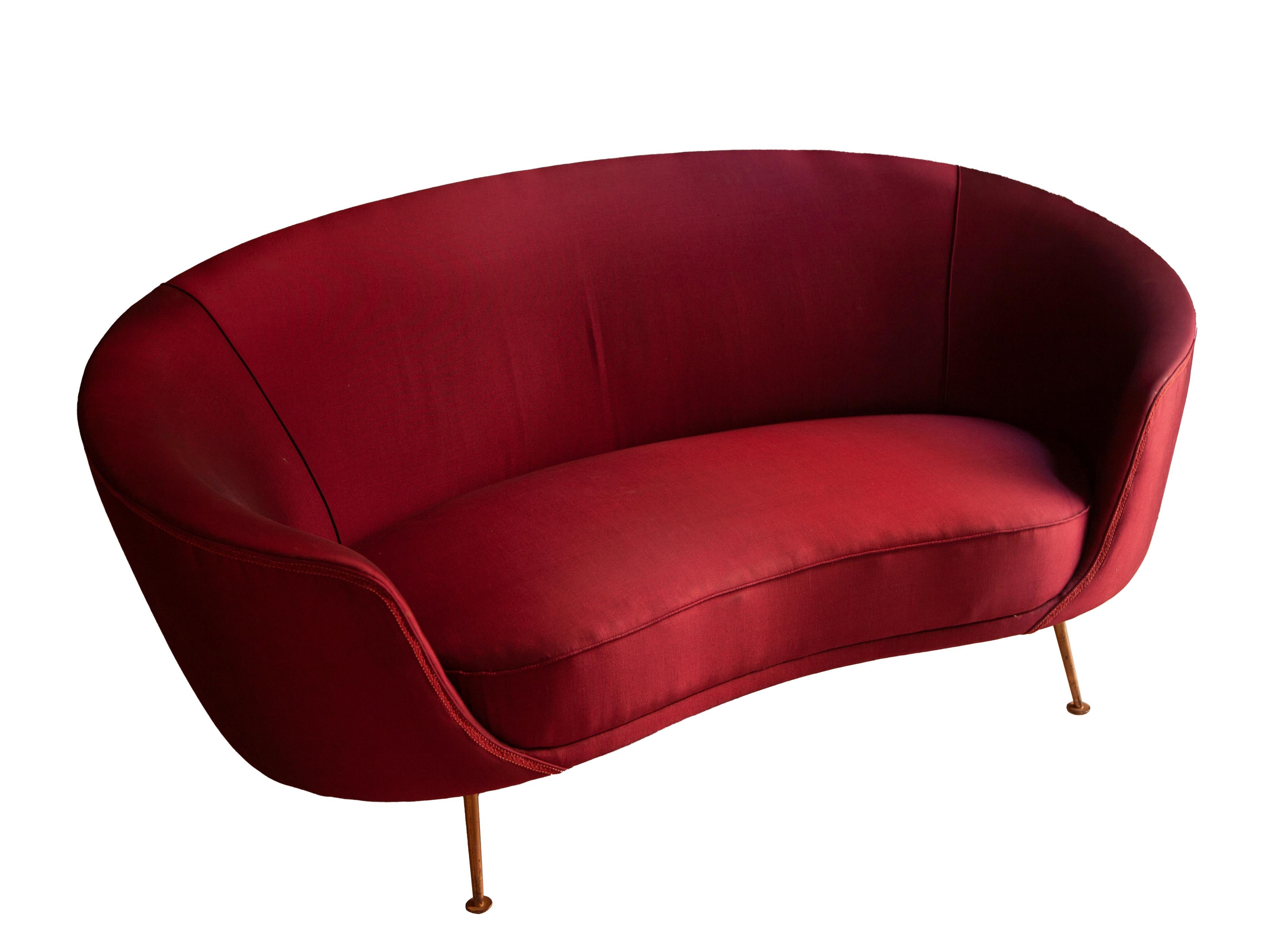 Coppia di rari divani uovo, Ico Parisi, modello 812, 177x77 cm, per Cassina 1953 en venta 8