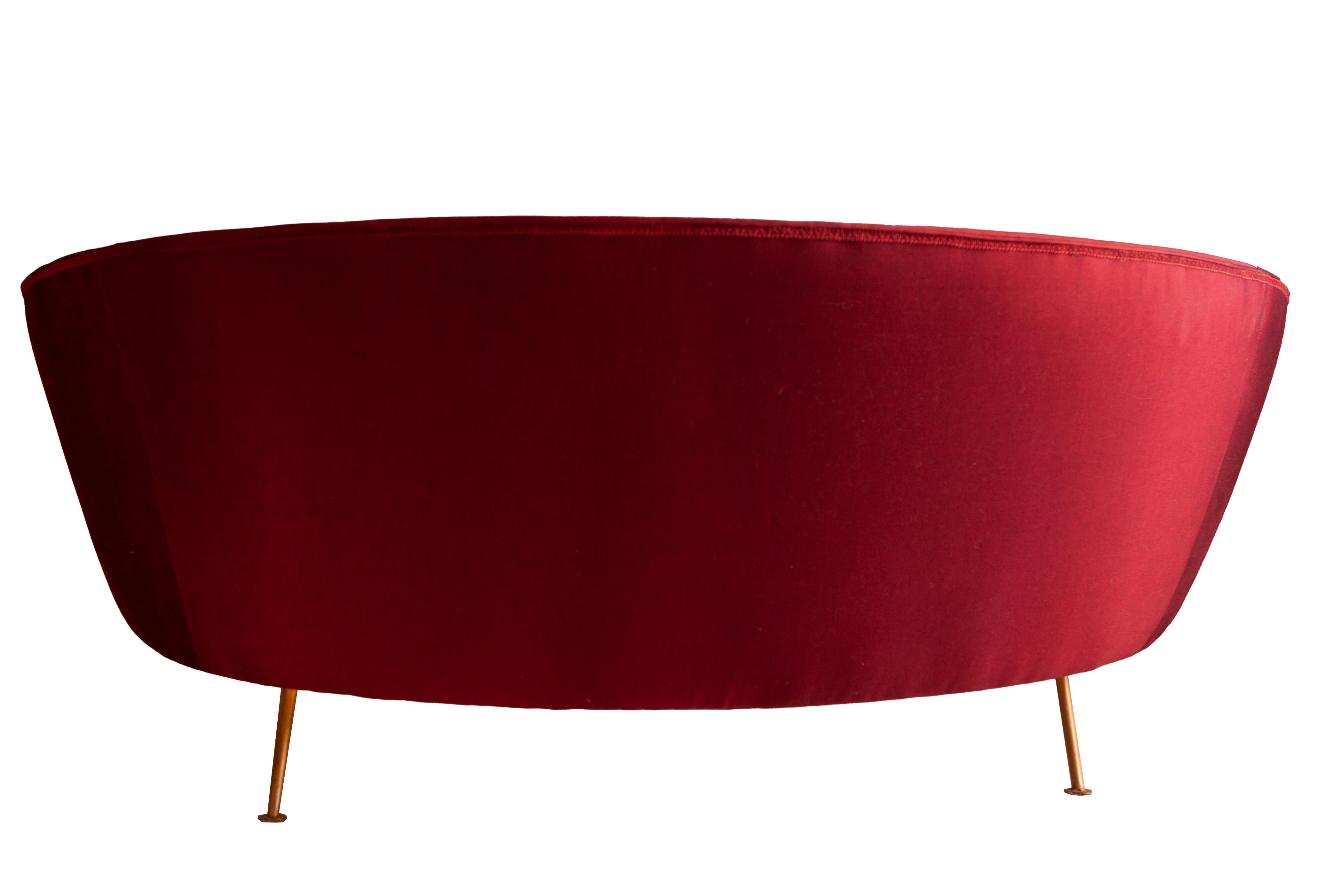 Coppia di rari divani uovo, Ico Parisi, modello 812, 177x77 cm, per Cassina 1953 en venta 9
