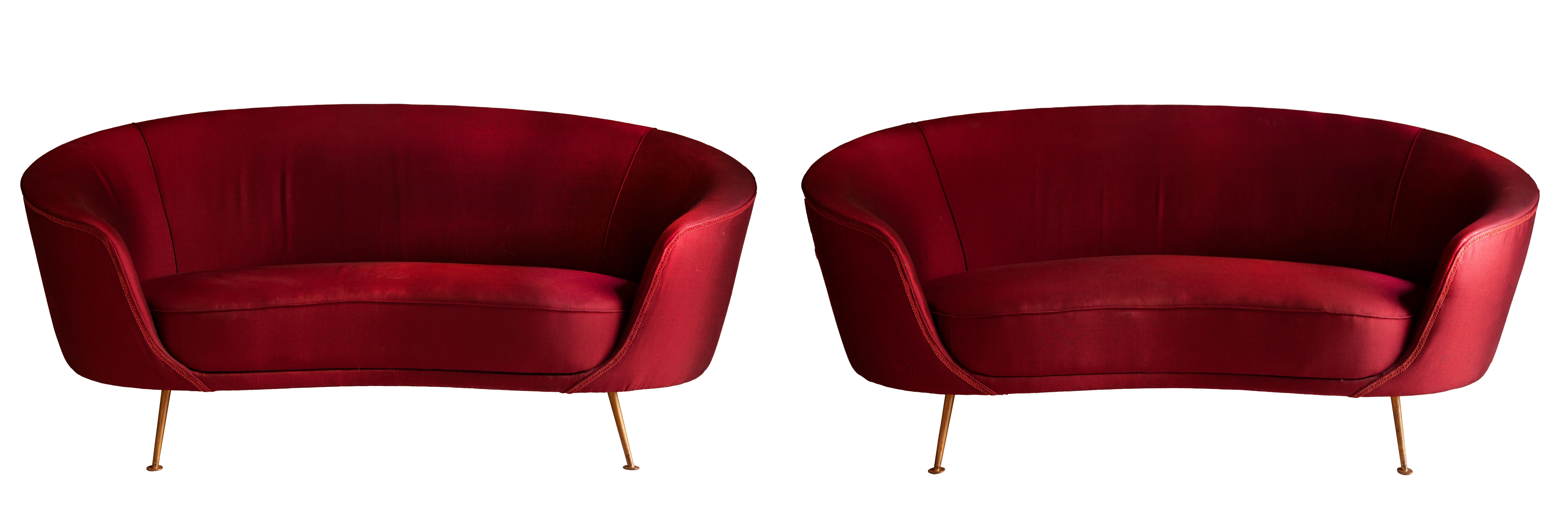 Coppia di rari divani uovo, Ico Parisi, modello 812, 177x77 cm, per Cassina 1953 en venta 10