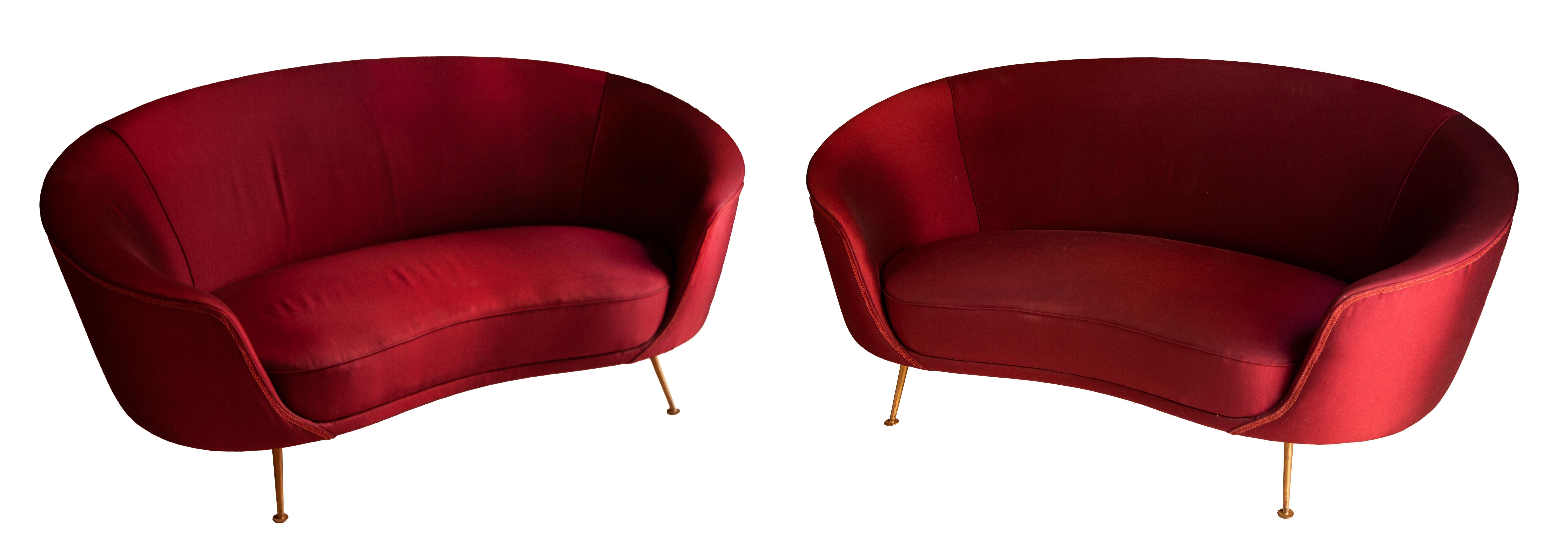 Coppia di rari divani uovo, Ico Parisi, modello 812, 177x77 cm, per Cassina 1953 en venta 11