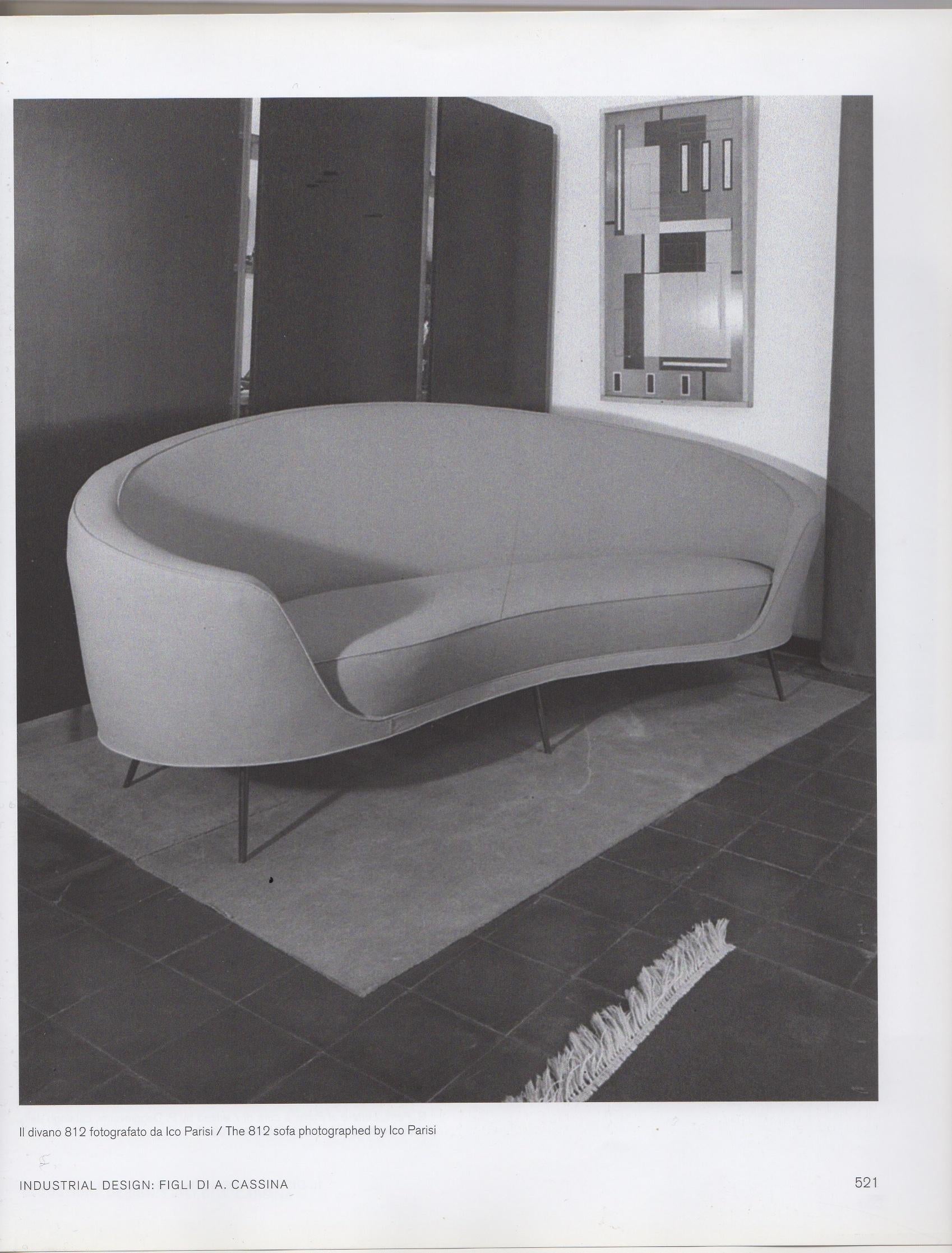 Coppia di rari divani uovo, Ico Parisi, modello 812, 177x77 cm, per Cassina 1953 en venta 13