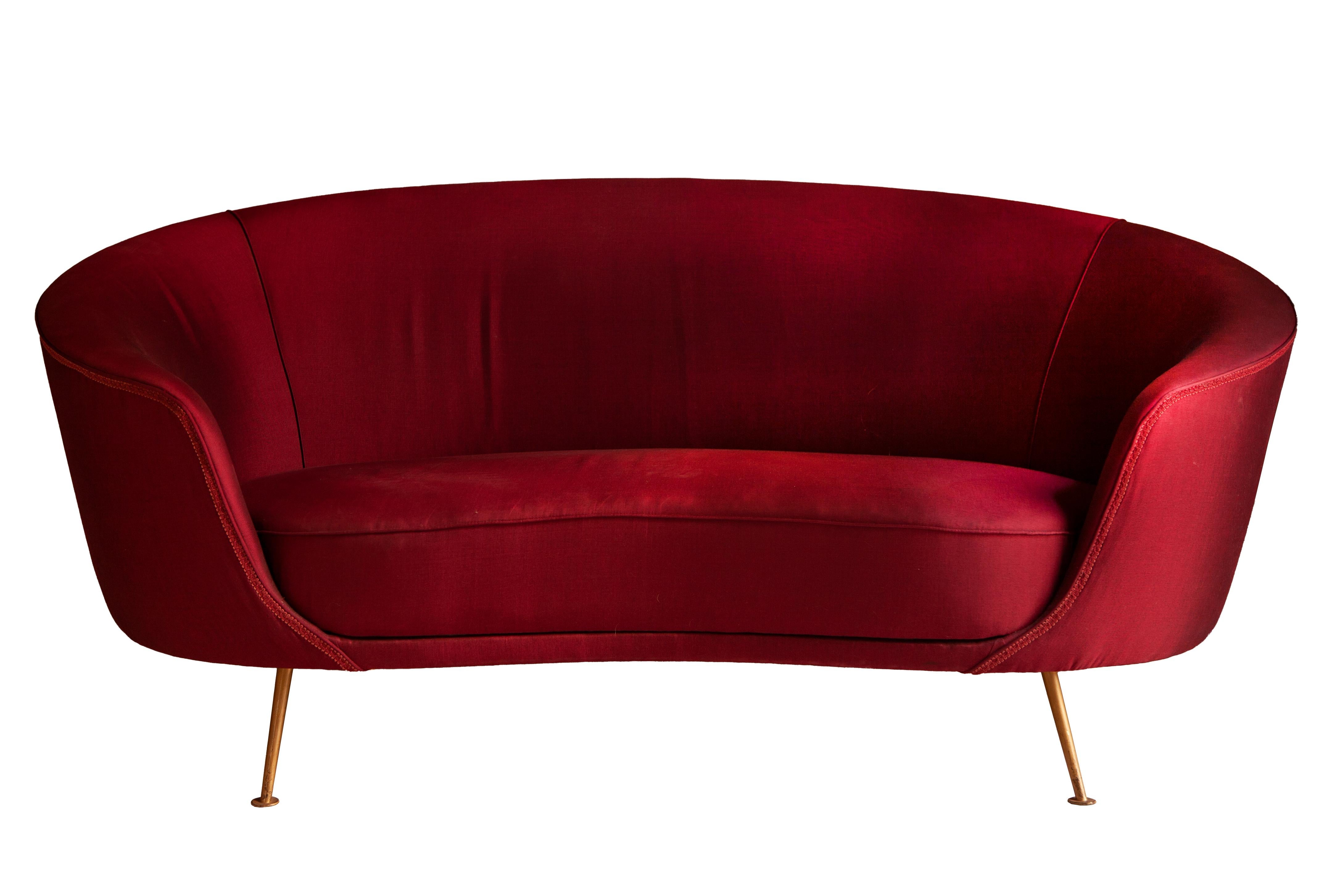 Coppia di rari divani uovo, Ico Parisi, modello 812, 177x77 cm, per Cassina 1953 Moderno de mediados de siglo en venta