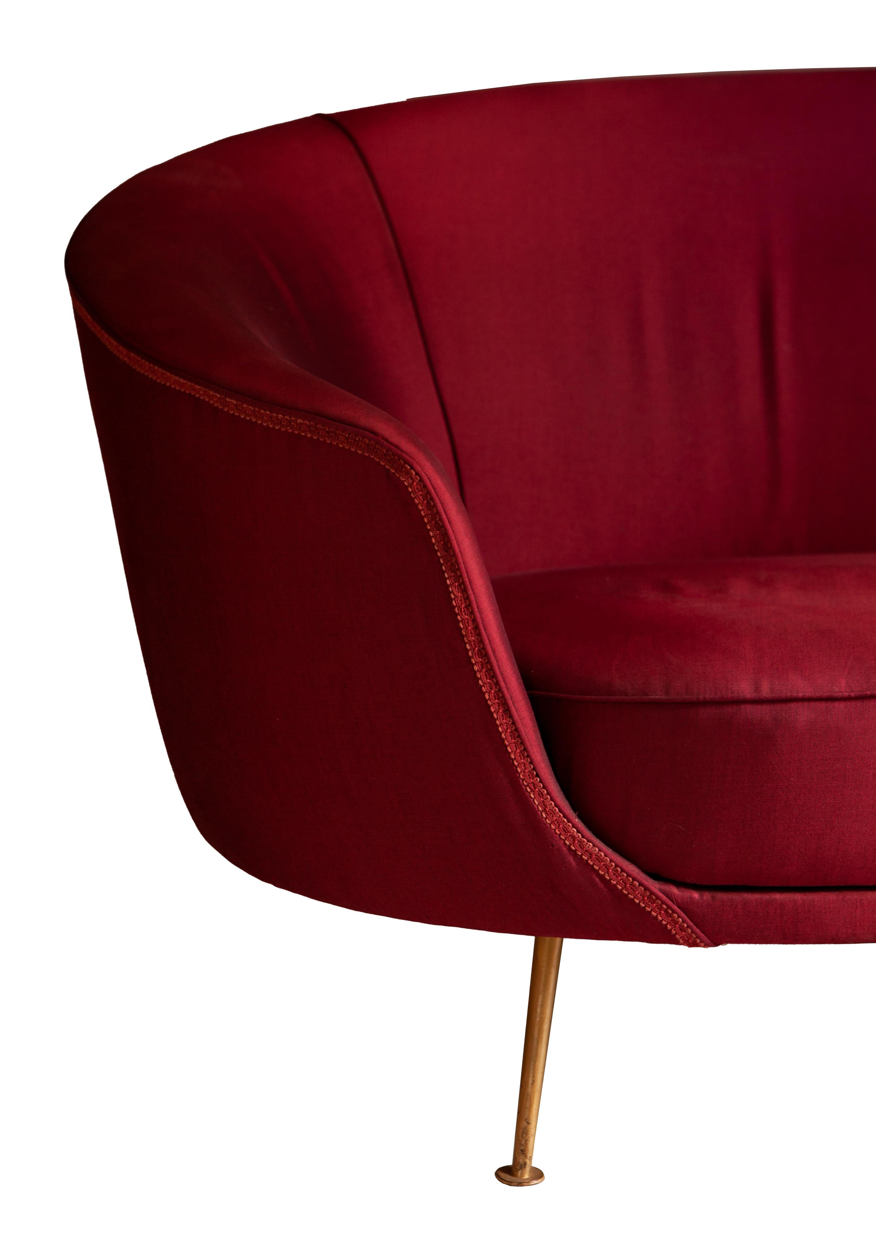 Coppia di rari divani uovo, Ico Parisi, modello 812, 177x77 cm, per Cassina 1953 en Bueno estado para la venta en Como, CO