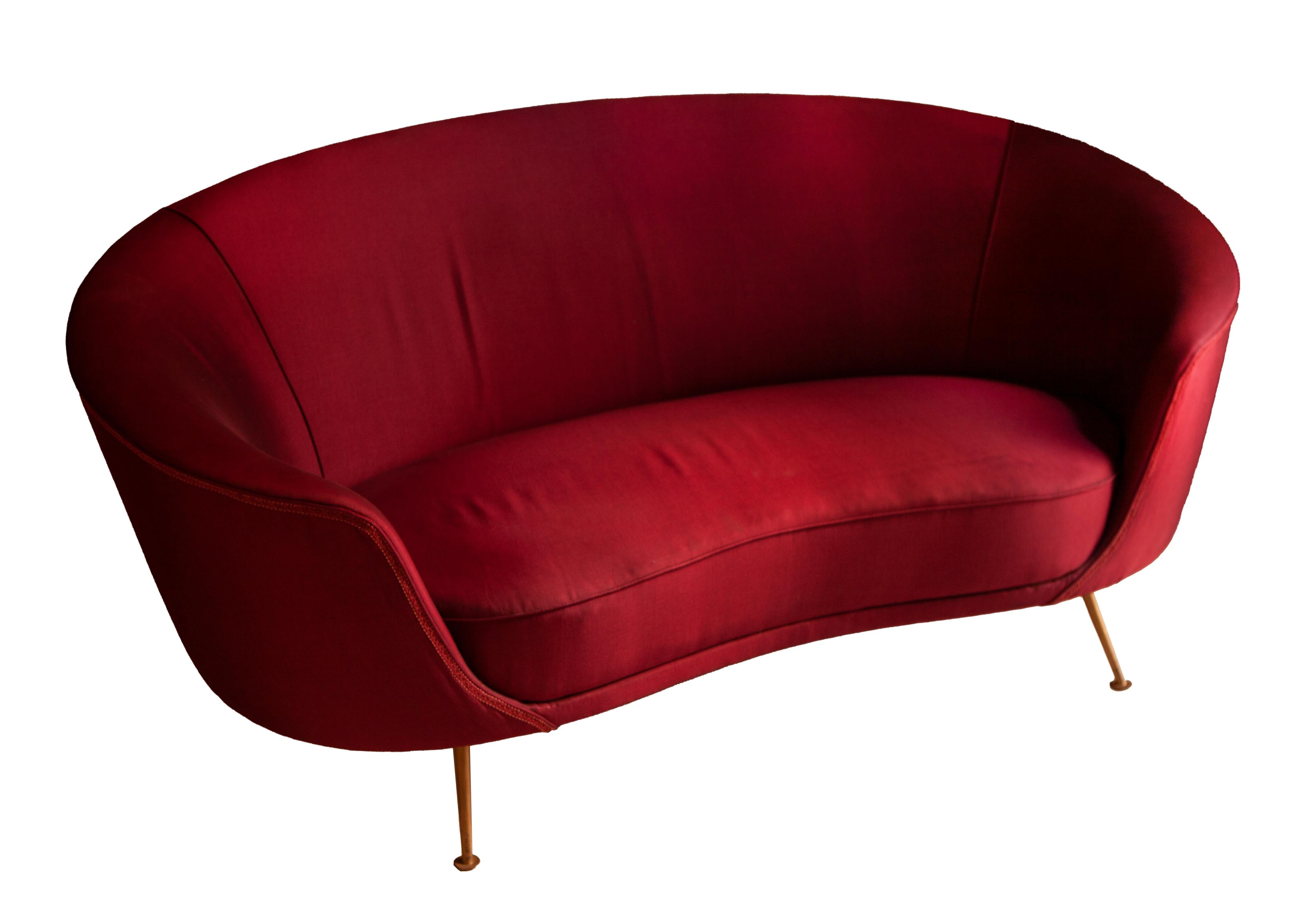 Coppia di rari divani uovo, Ico Parisi, modello 812, 177x77 cm, per Cassina 1953 mediados del siglo XX en venta