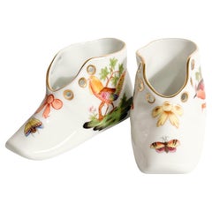 Par de zapatos de porcelana pintados a mano de Herend años 60