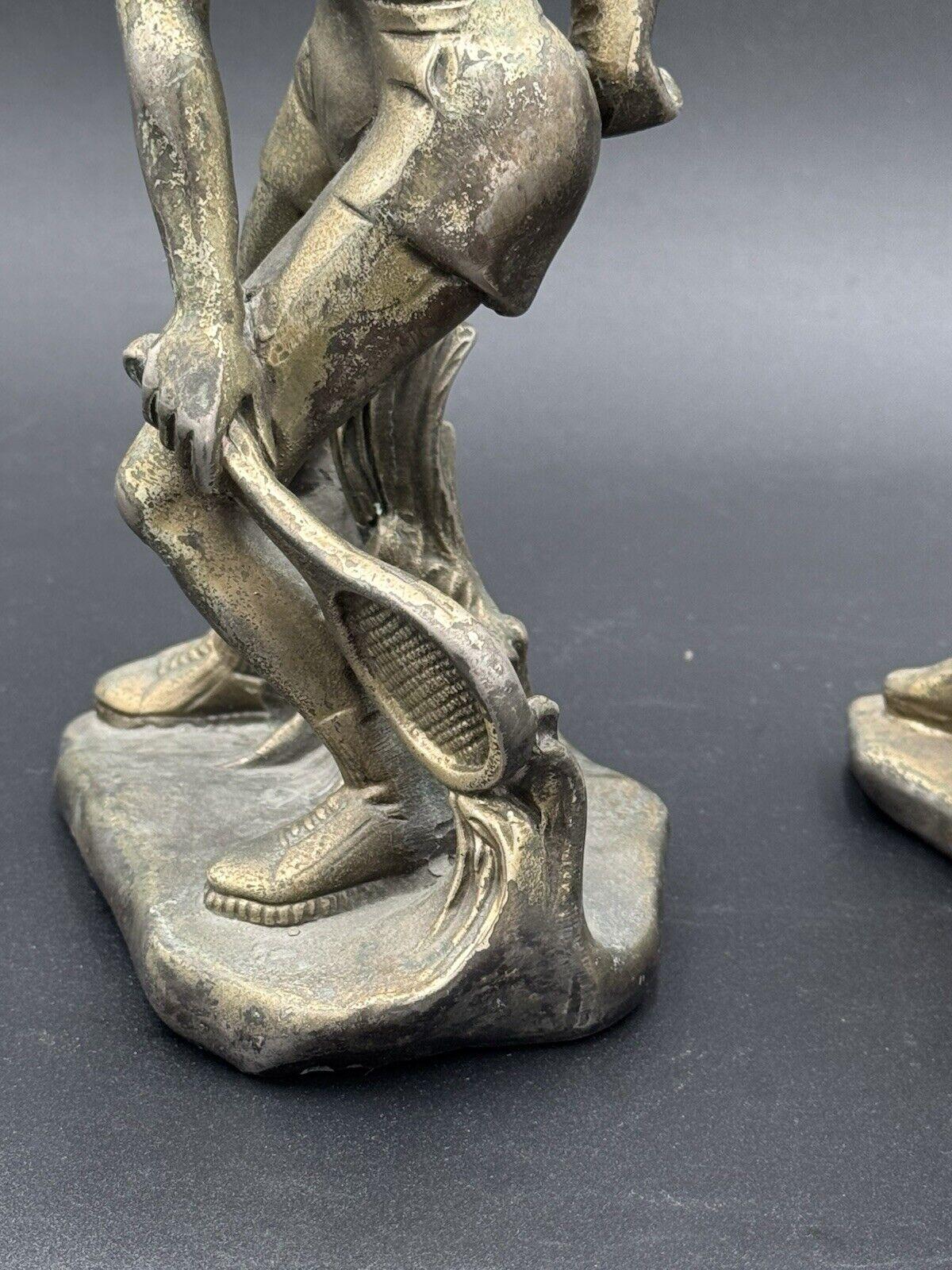Coppia Di Sculture Art Decò Giovani Ragazzi Tennisti Tennis Anni ‘50 in vendita 5
