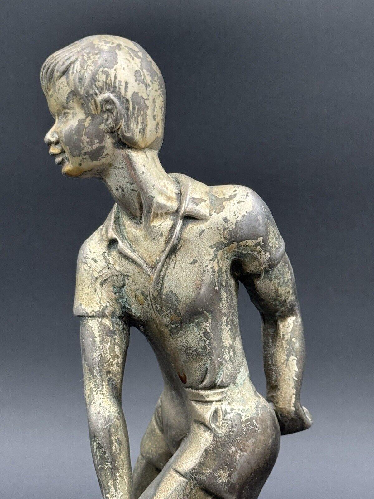 Coppia Di Sculture Art Decò Giovani Ragazzi Tennisti Tennis Anni ‘50 in vendita 2