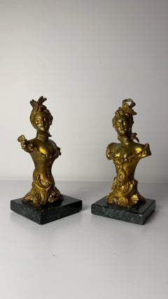 Coppia di sculture in bronzo Belle Époque - XIX secolo