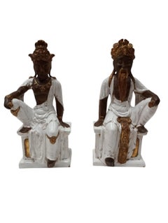 Paire de sculptures en céramique émaillée d'Ugo Zaccagnini & figli, Italie, années 60