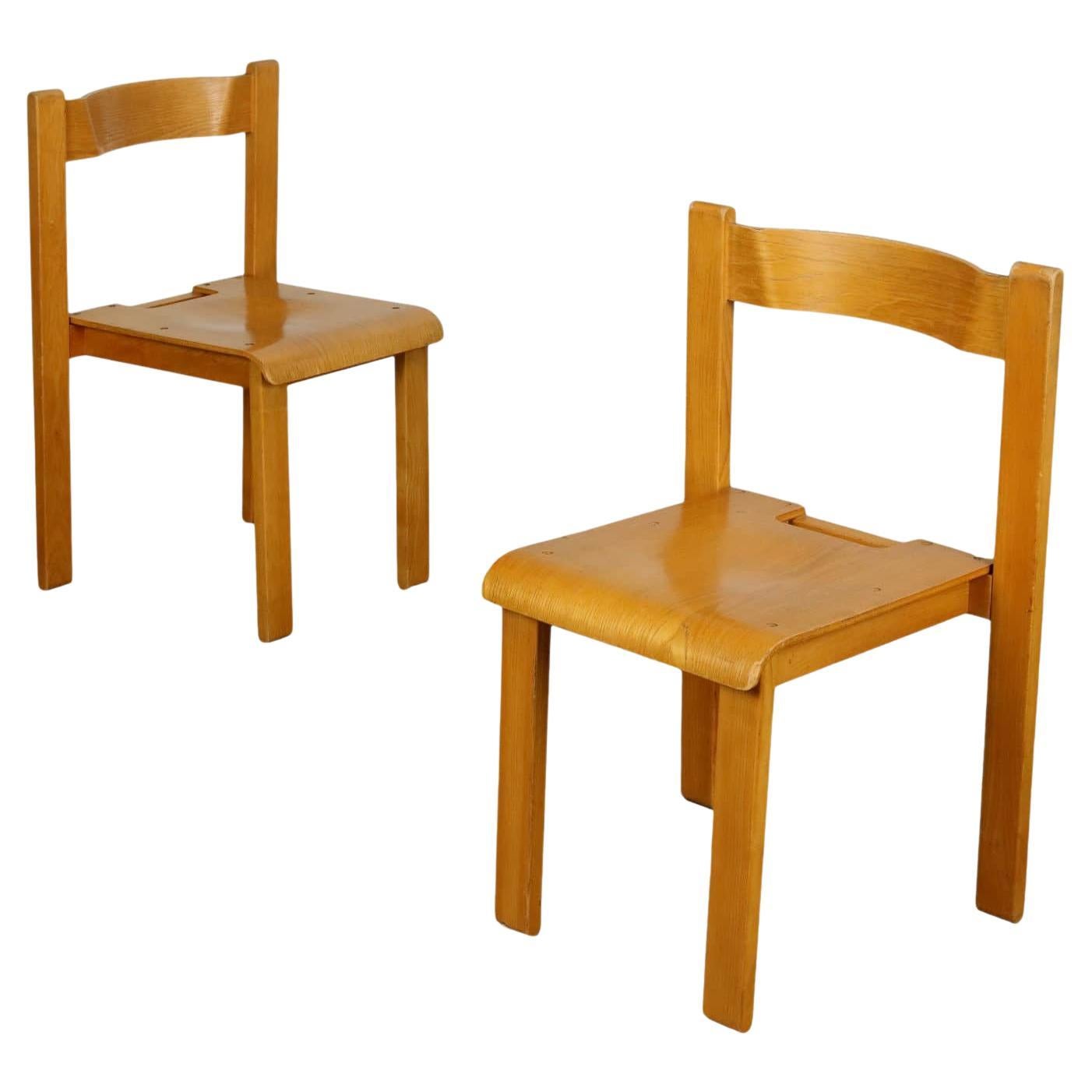 Coppia di Sedie 909 di Vico Magistretti per Montina, Anni 70-80