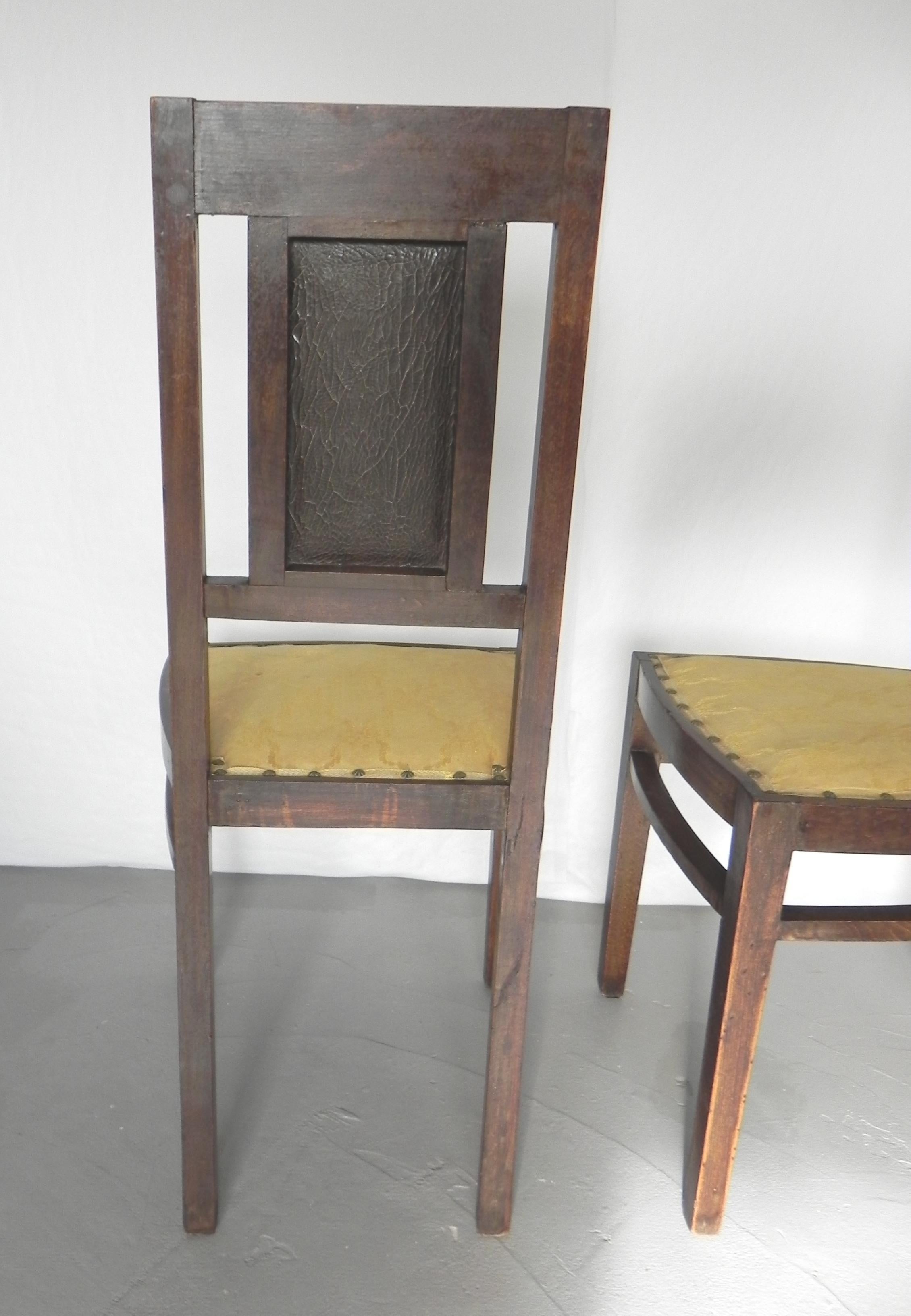Wood Coppia di sedie Art Nouveau, inizio '900 For Sale