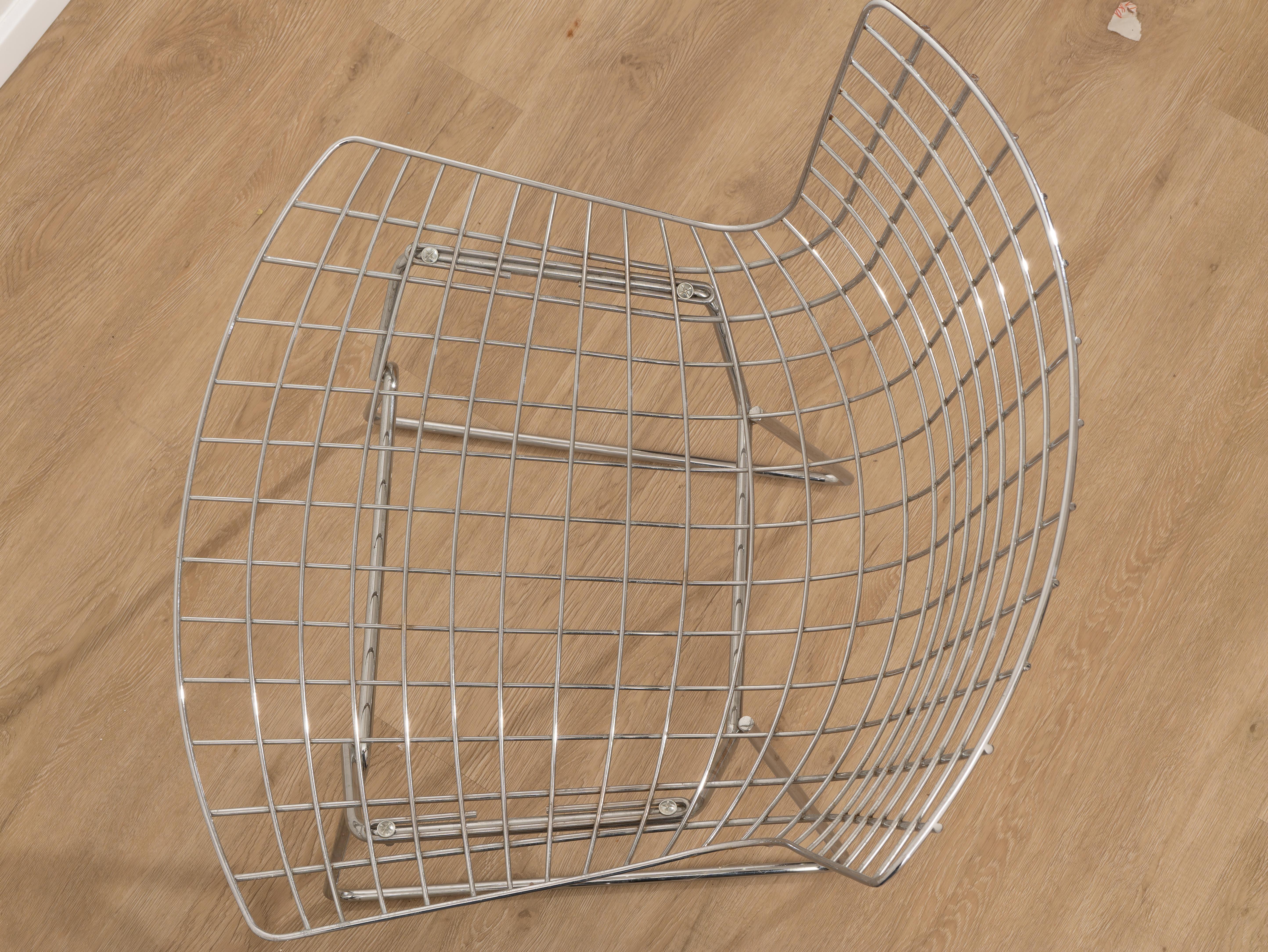 Pareja de sillas Bertoia de acero cromado de Harry Bertoia para Knoll, años 70 Moderno de mediados de siglo en venta