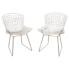 Coppia di Sedie Bertoia in acciaio cromato di Harry Bertoia per Knoll, Anni '70