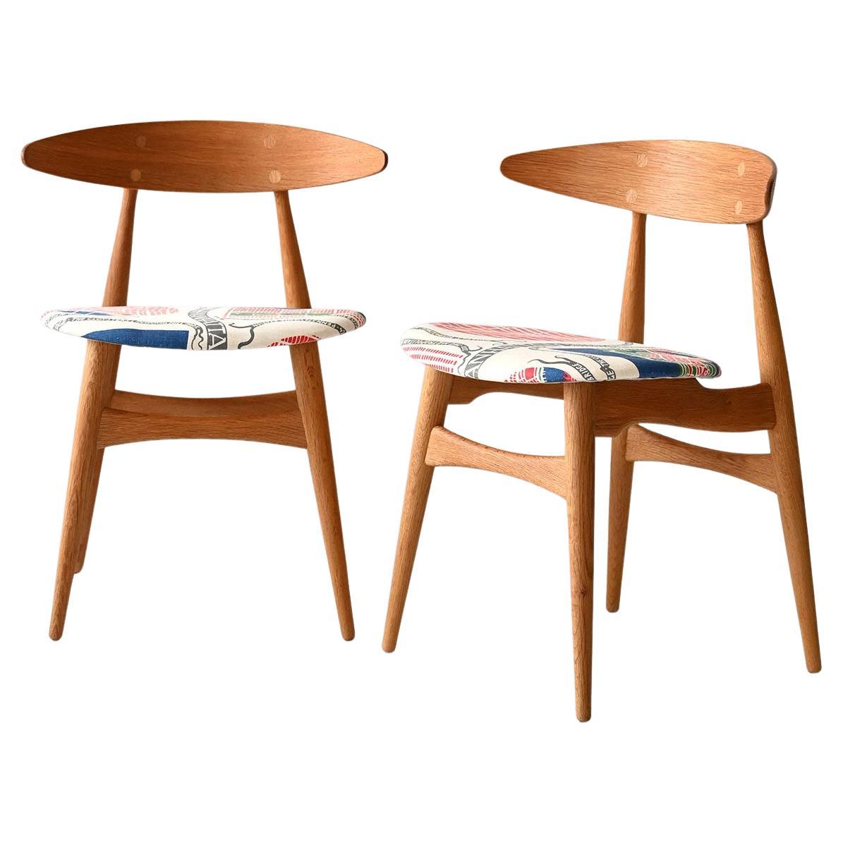Pair of CH33 Hans Wegner Chairs For Sale