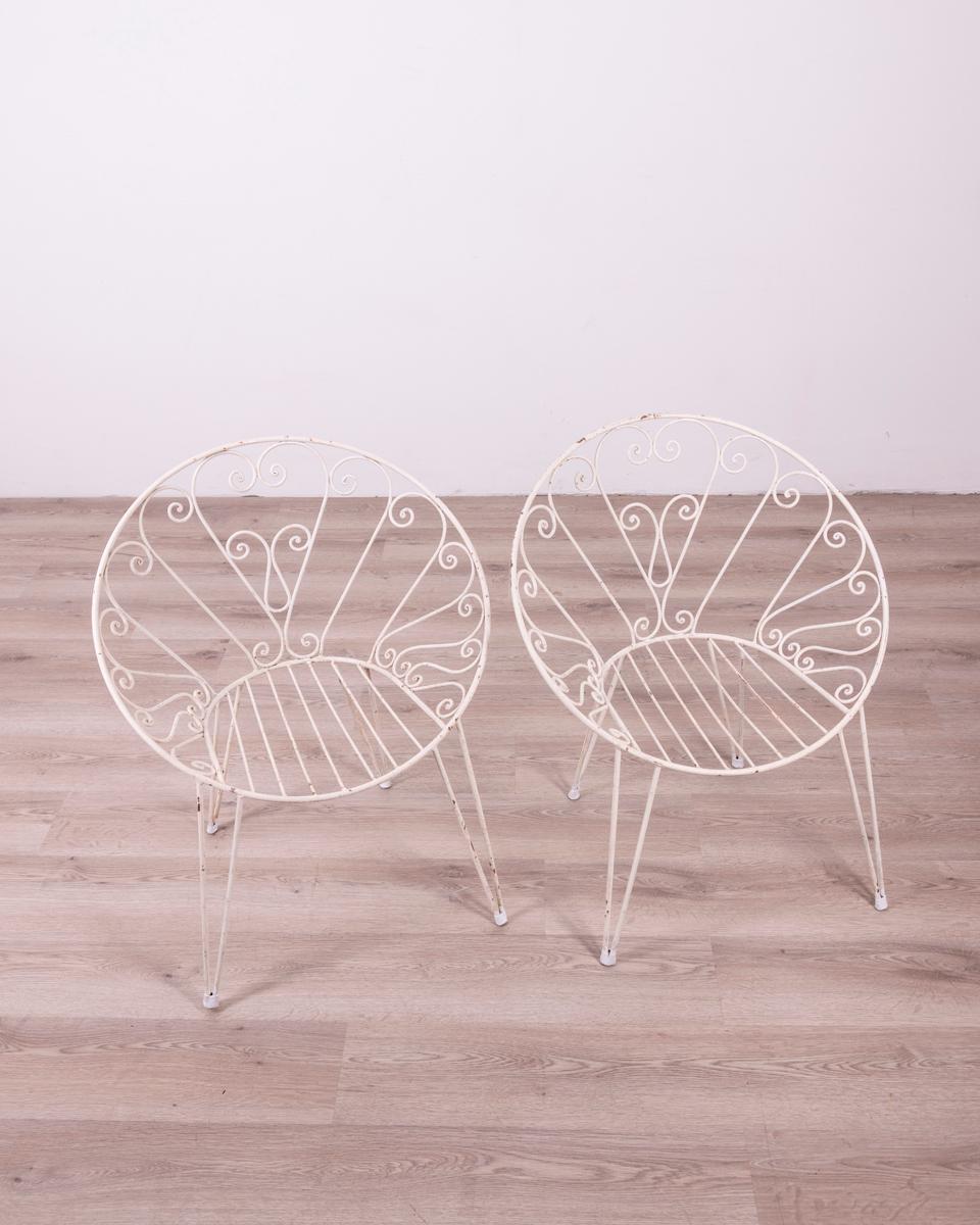 Mid-20th Century Pair of vintage 1960s metal garden chairs Italian design