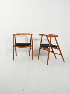 Pair of walnut dining chairs