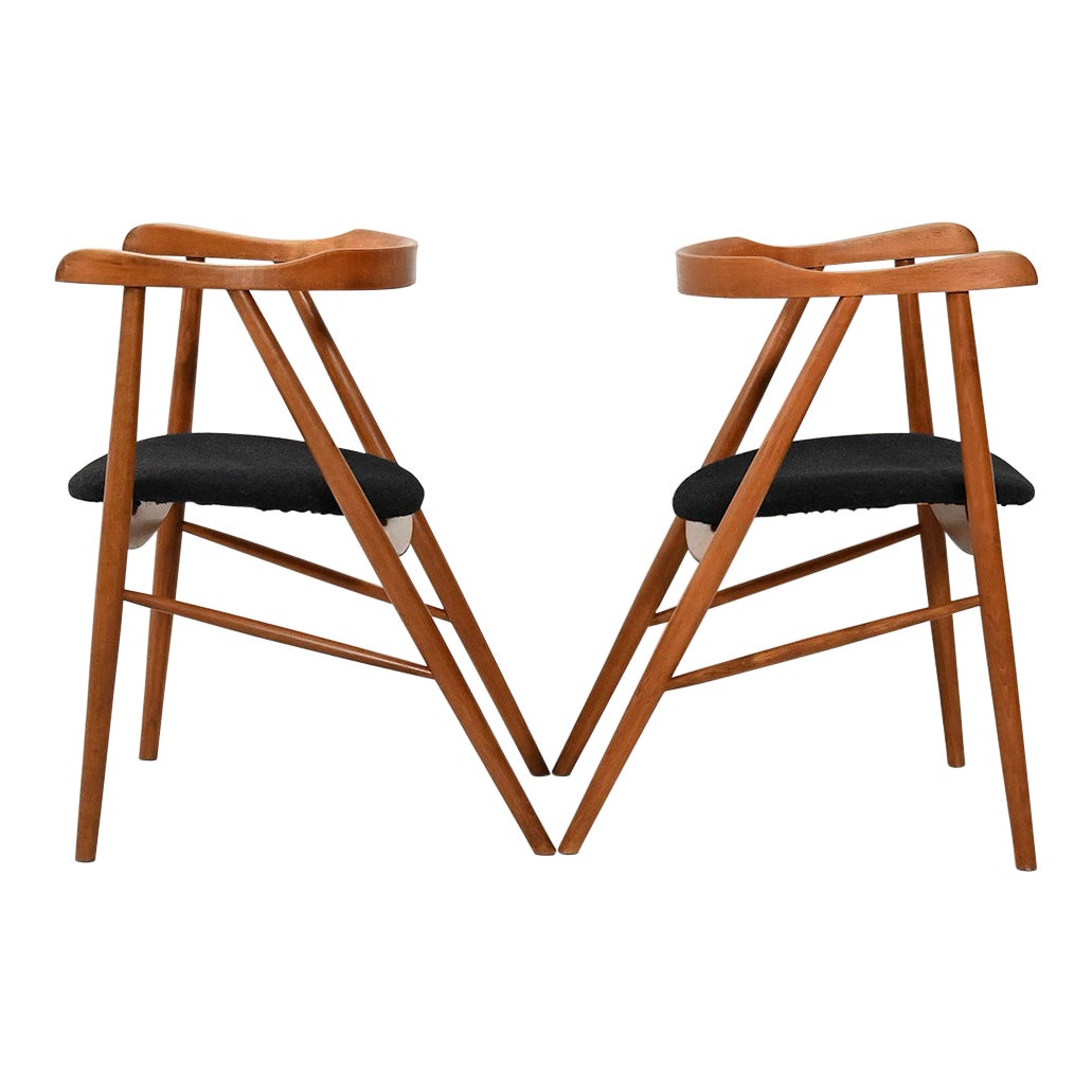 Pair of walnut dining chairs For Sale