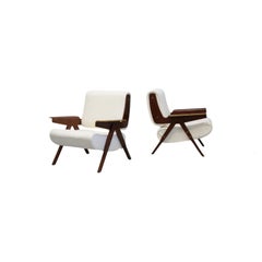 Coppia di sedie da salotto Gianfranco Frattini Modello 831 per Cassina, anni '50