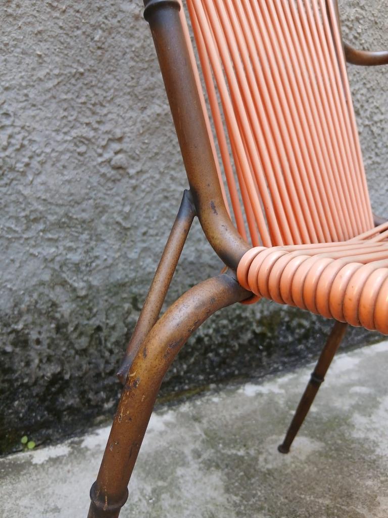 20th Century Coppia di Sedie Doncoc Brevettate in Metallo Simil-Bambù - Italia - Anni ’50 in vendita