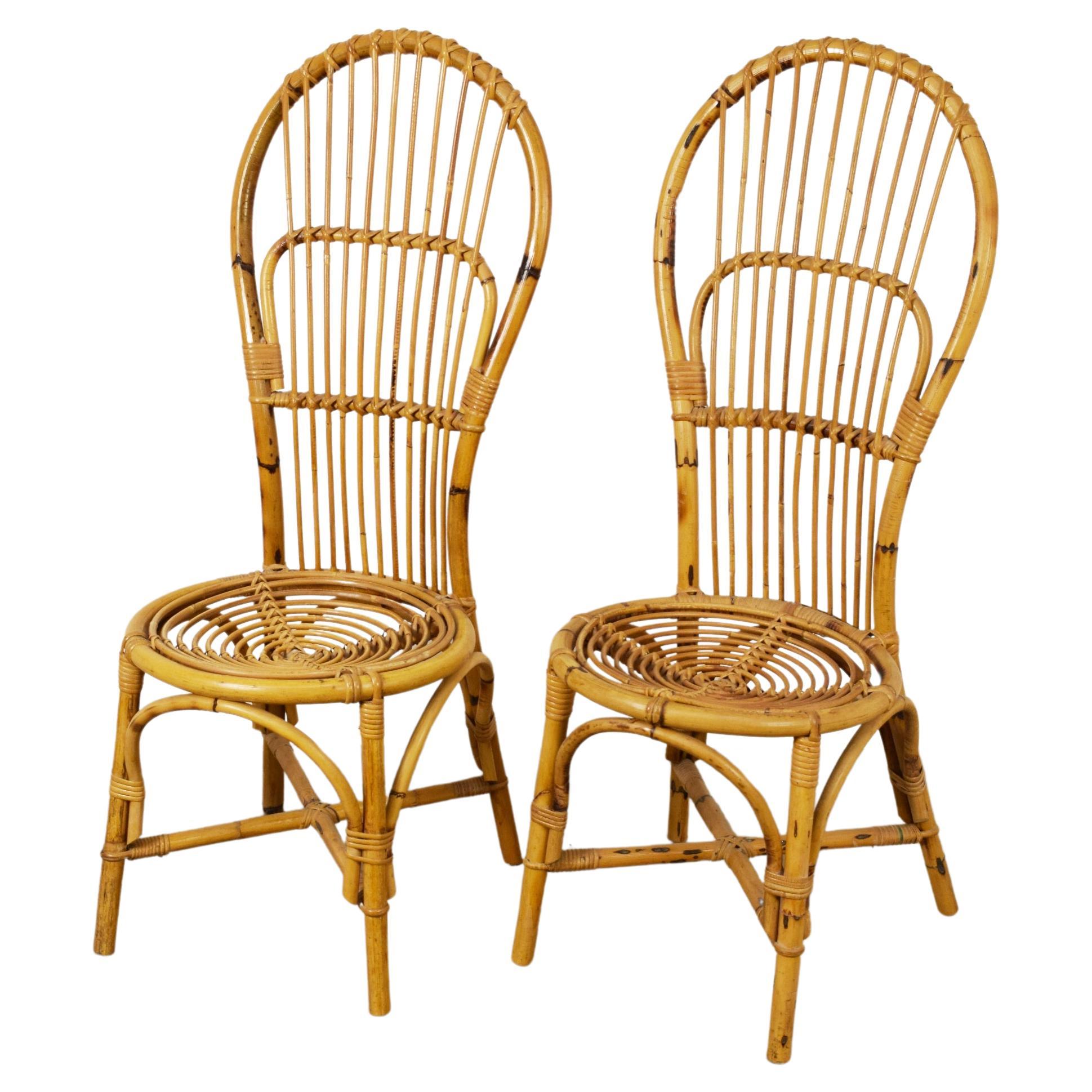 Pair of bamboo chairs, Italy, circa 1960s.