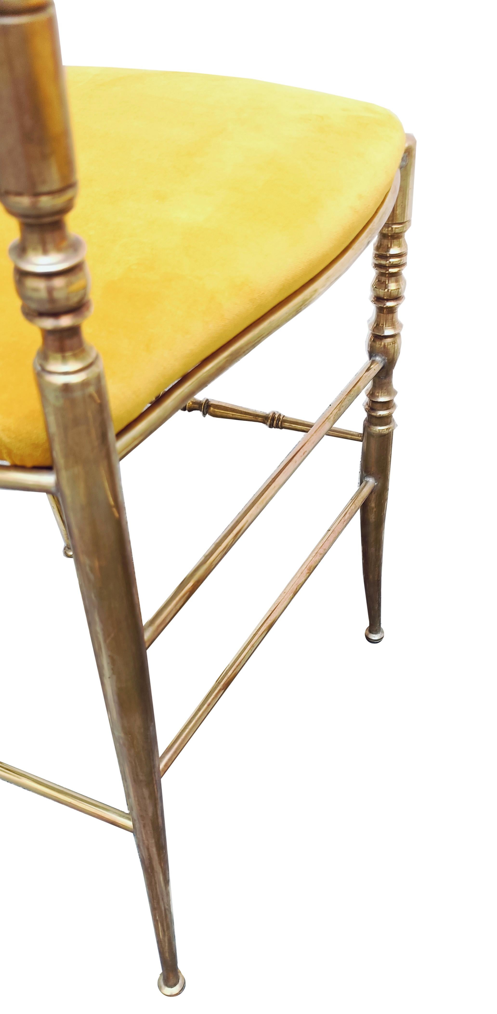 Paar Chiavarina-Stühle aus Messing '3 Bögen', Italien 1950er Jahre im Angebot 1