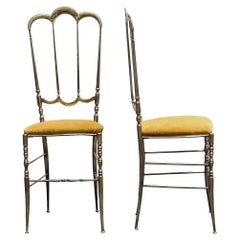 Pair of Chiavarina Brass Chairs "3 Arches" , Italy 1950s