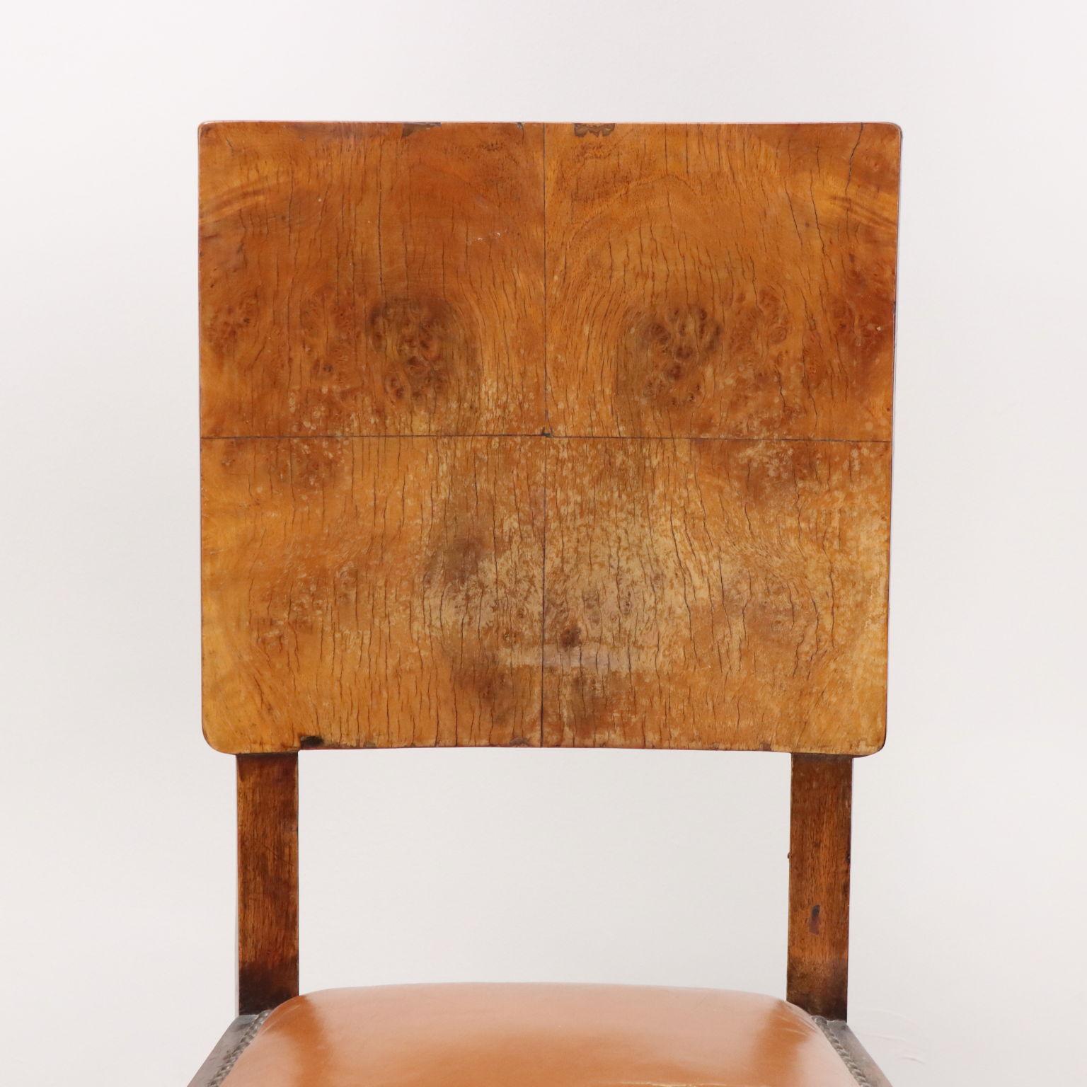 Mid-Century moderno Coppia di Sedie in Radica Anni 40 in vendita