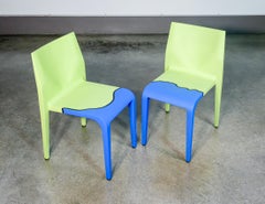 Pair of Laleggera chairs, part of the work "Mezzoterra Mezzomare" by PISTOLETTO