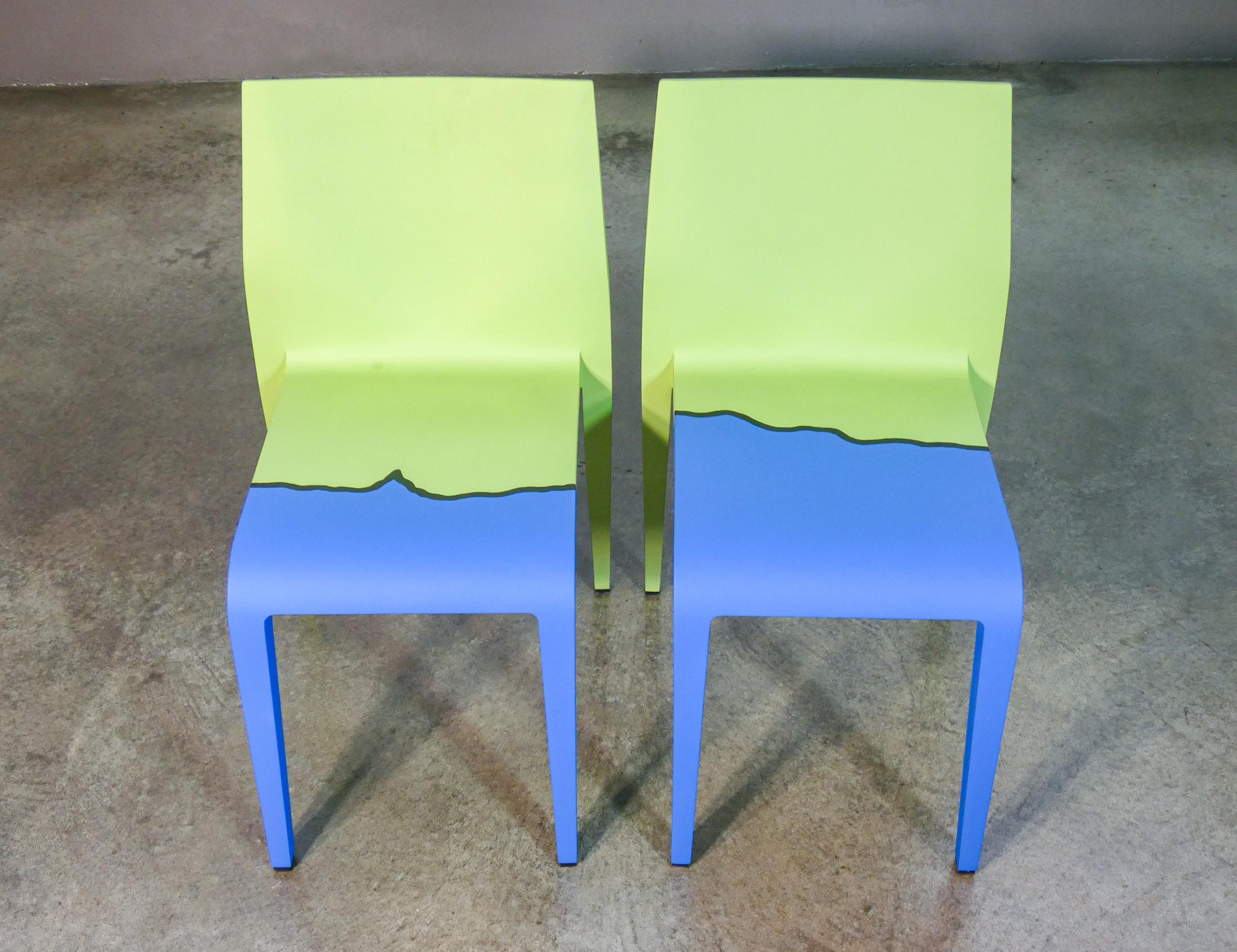 Paire de chaises Laleggera, faisant partie de l'œuvre 'Mezzoterra Mezzomare' de PISTOLETTO Bon état - En vente à Torino, IT