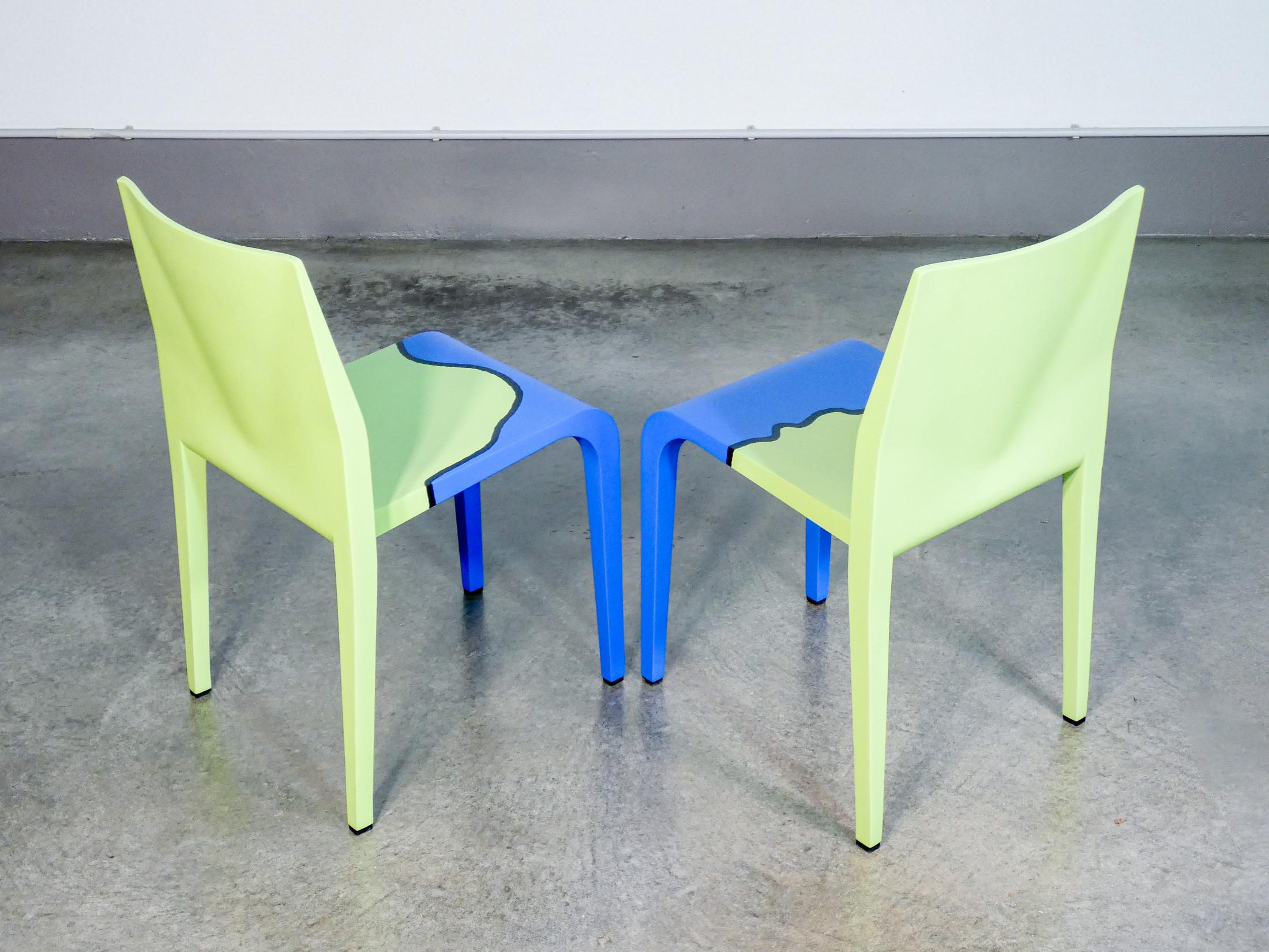 Acrylic Pair of Laleggera chairs, part of the work 