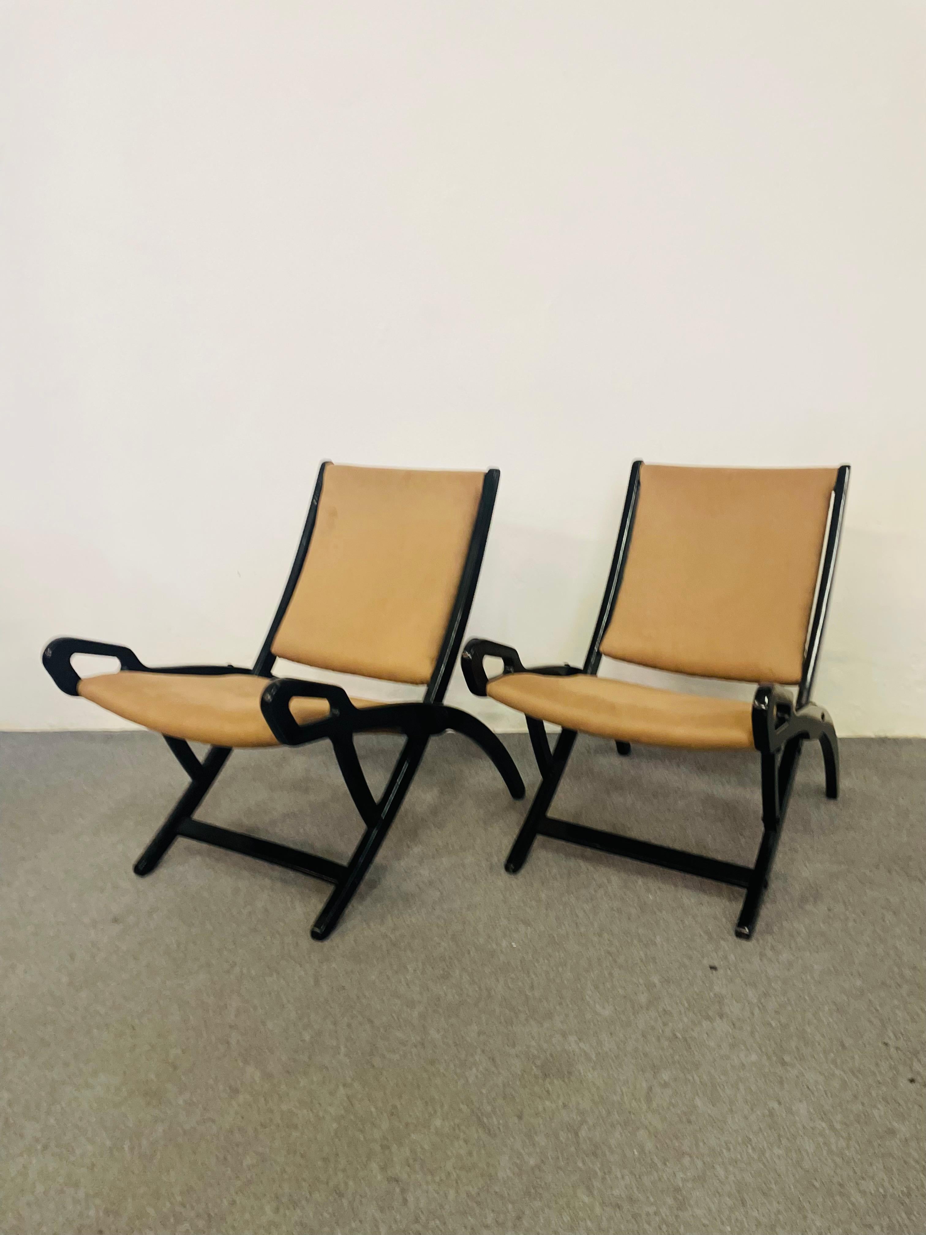 Paar Stühle Modell Niffea, von Gio Ponti für Reguitti, 1950er Jahre (Moderne der Mitte des Jahrhunderts) im Angebot