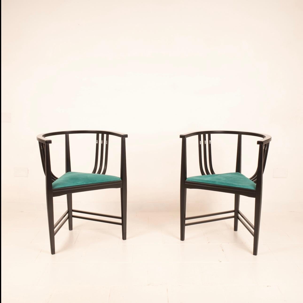 Italian Coppia di sedie nello stile di Ernest Archibald Taylor 1980 For Sale
