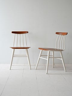 Pair of Nordic wooden chairs