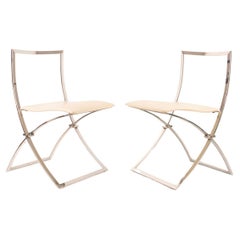 Pair of "Luisa" folding chairs by Marcello Cuneo for Mobel