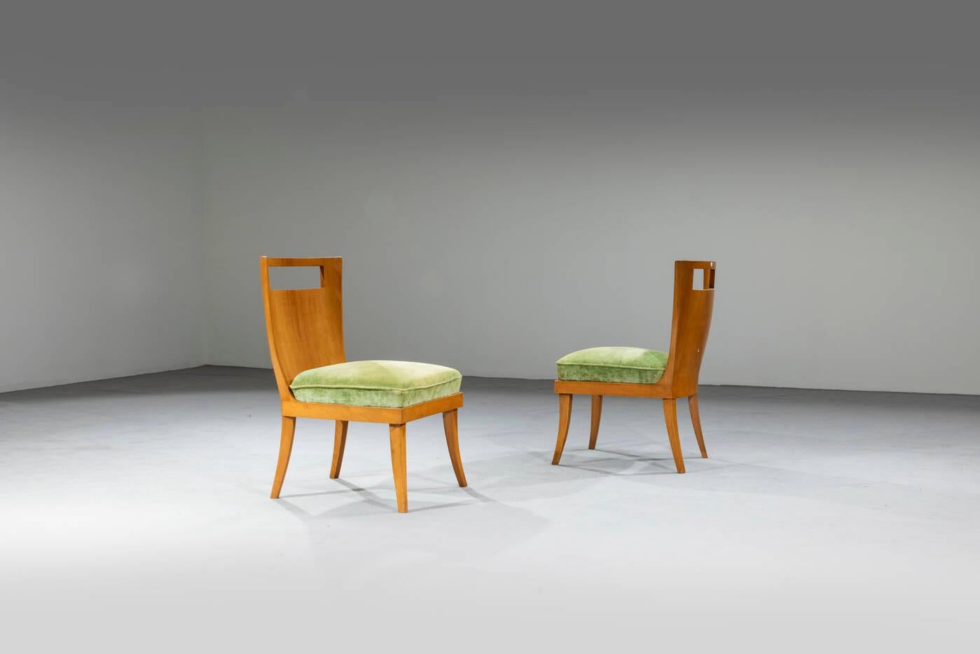 Pair of chairs, Italian prod., 1950s In Good Condition For Sale In Rivoli, IT