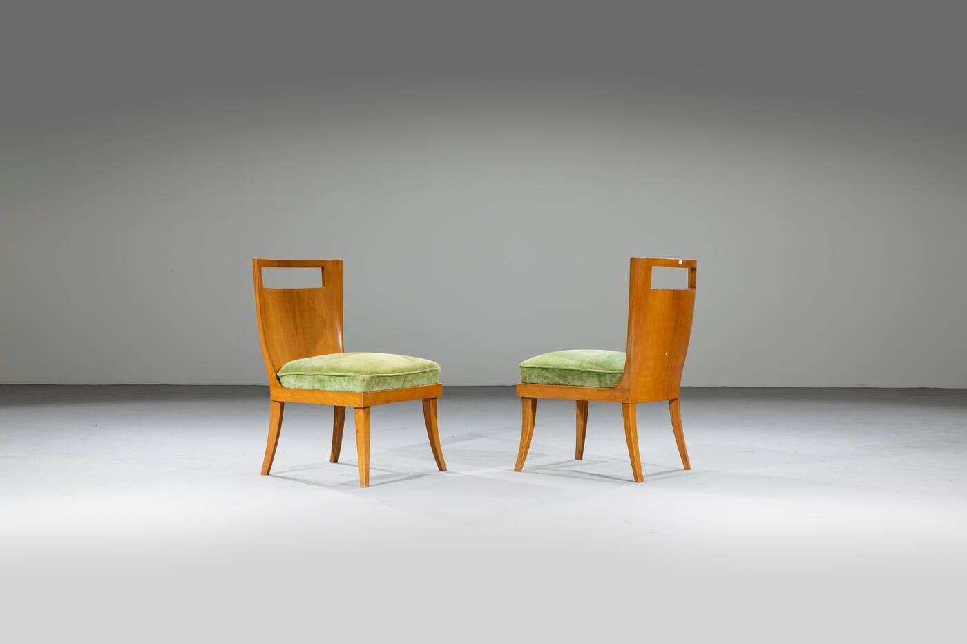 Mid-20th Century Pair of chairs, Italian prod., 1950s For Sale