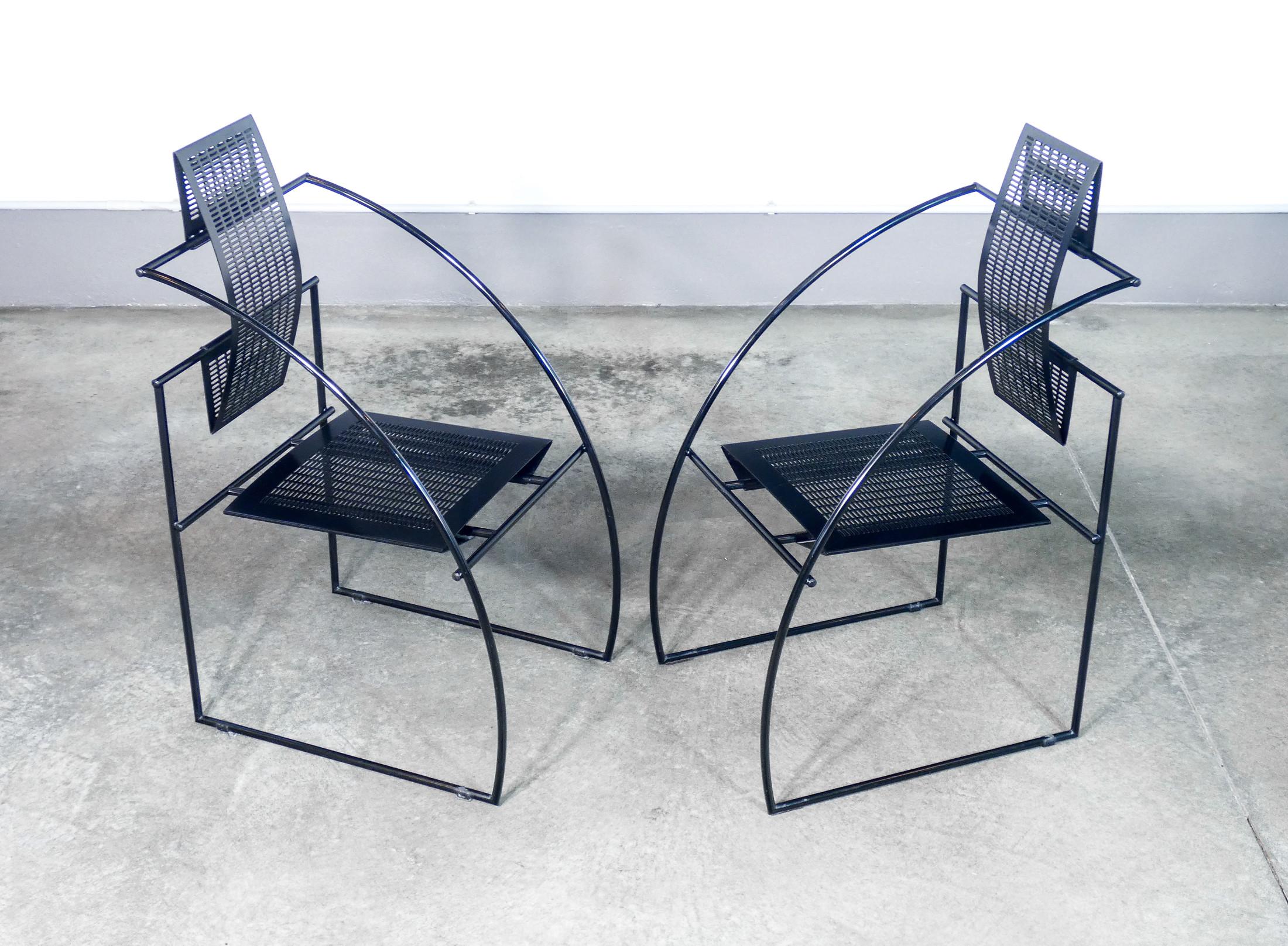 Paar Stühle 'Quinta', Design Mario BOTTA für ALIAS, schwarze Ausführung. 1980s (Italian) im Angebot