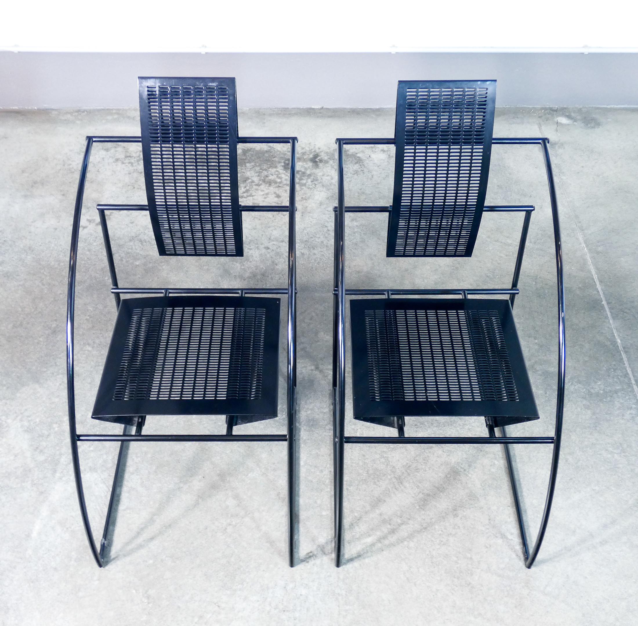 Paar Stühle 'Quinta', Design Mario BOTTA für ALIAS, schwarze Ausführung. 1980s (Late 20th Century) im Angebot