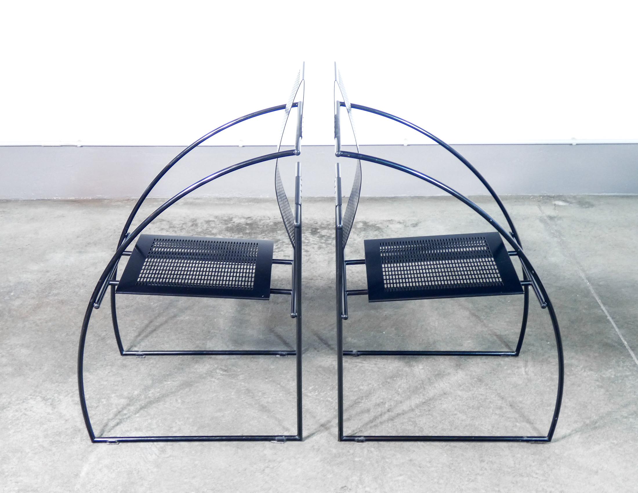 Paar Stühle 'Quinta', Design Mario BOTTA für ALIAS, schwarze Ausführung. 1980s im Angebot 1